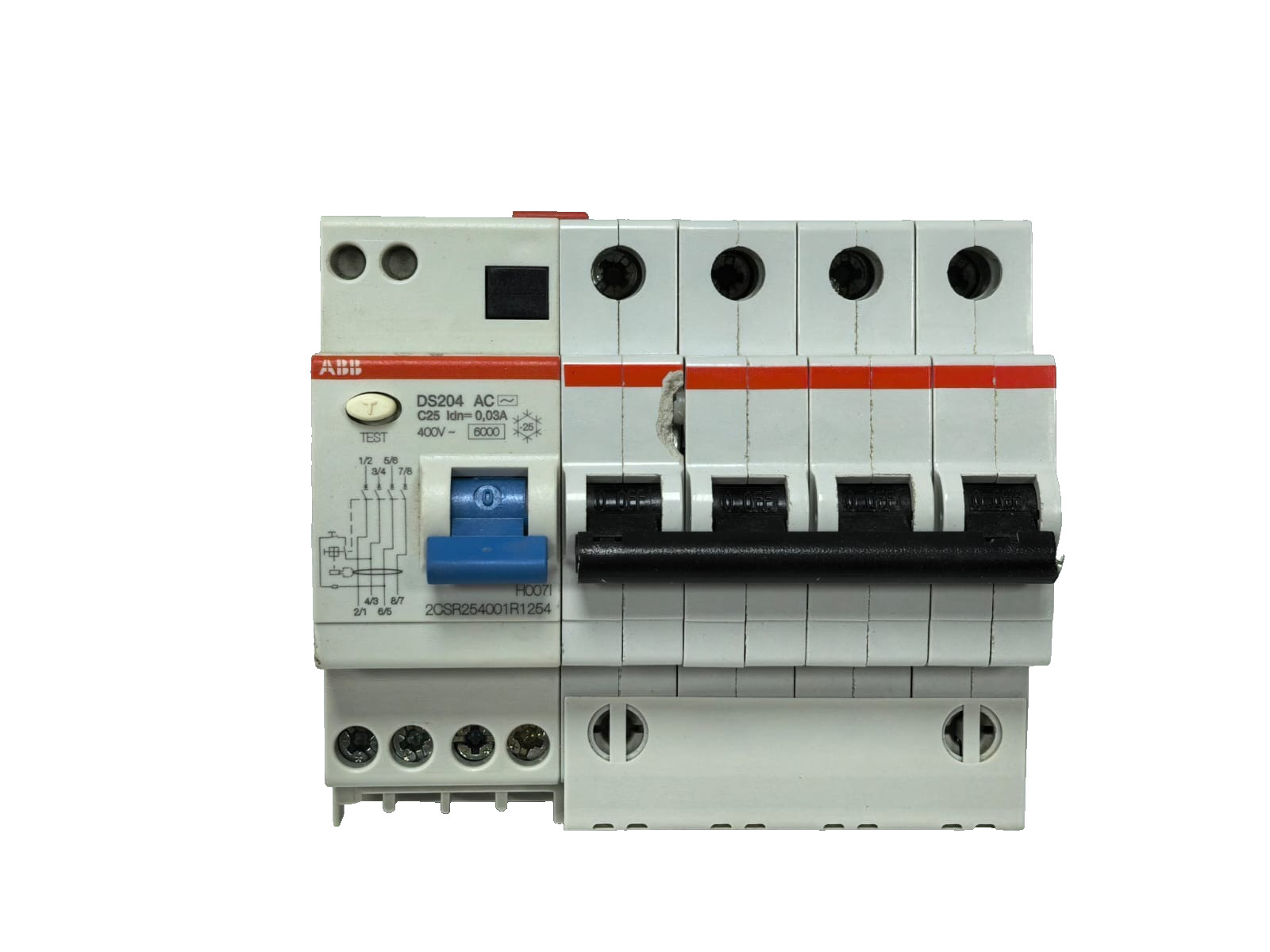 ABB 2CSR254001R1254 ABB 2CSR254001R1254 RESIDUAL CURRENT CIRCUIT BREAKERS DS204 AC-C25/0,03 2