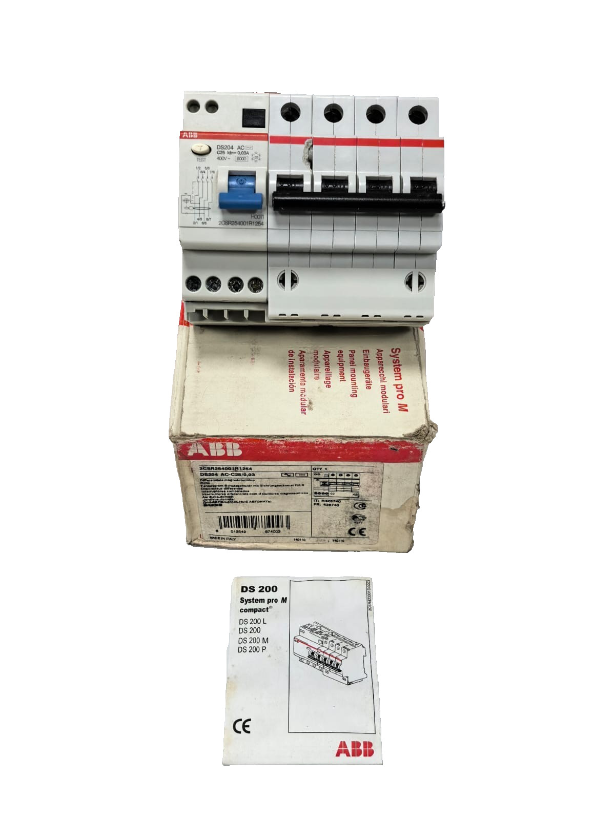 ABB 2CSR254001R1254 ABB 2CSR254001R1254 RESIDUAL CURRENT CIRCUIT BREAKERS DS204 AC-C25/0,03 1