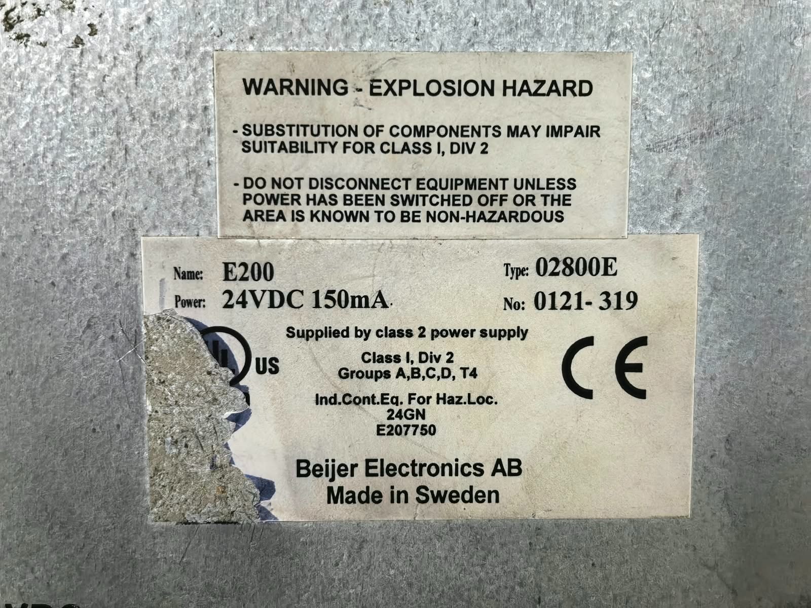 BEIJER ELECTRONICS E200 02800E BEIJER ELECTRONICS E200 02800E INDUSTRIAL HUMAN MACHINE INTERFACE 8