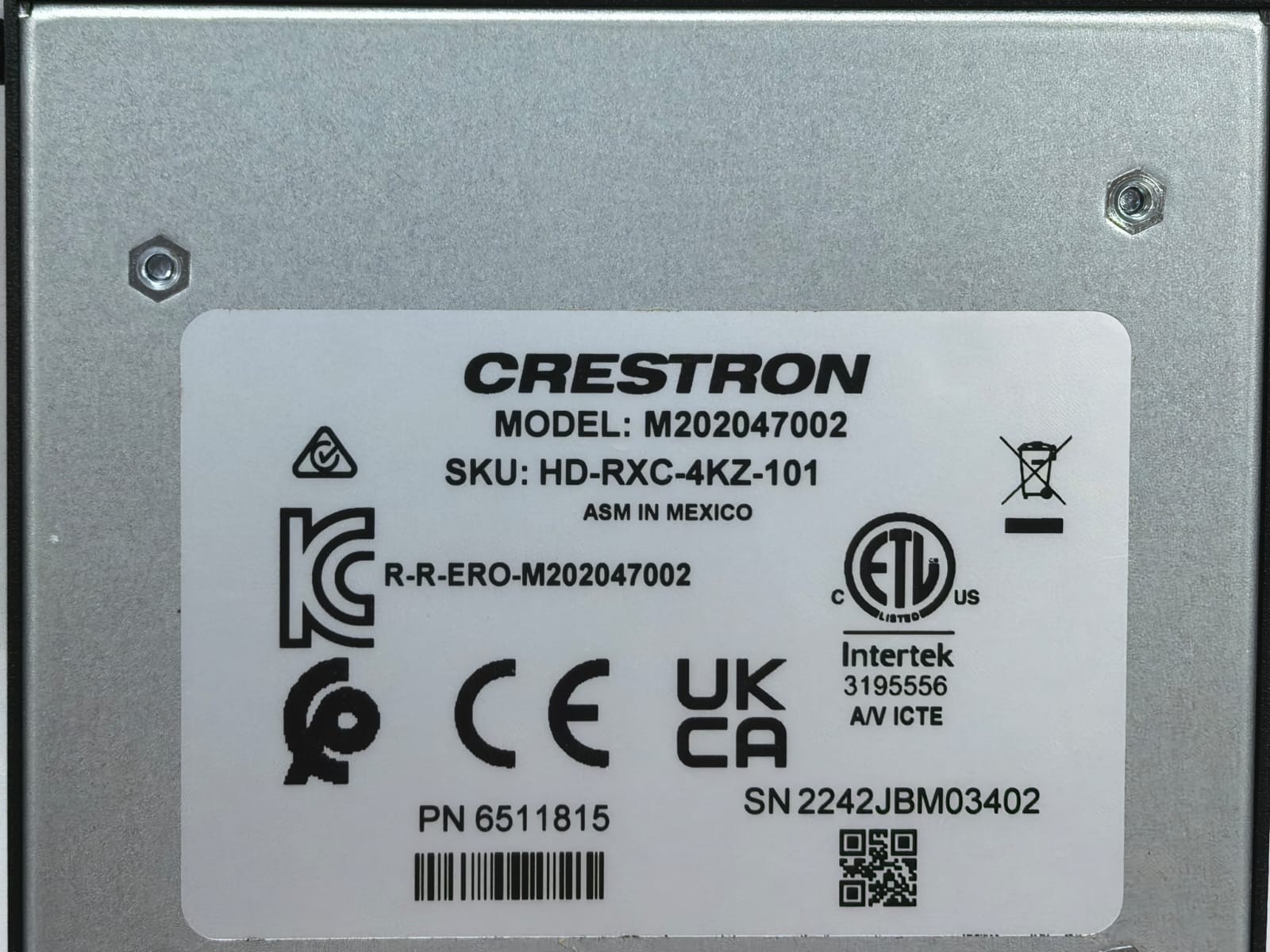 Crestron HD-RXC-4KZ-101 CRESTRON HD-RXC-4KZ-101 DM LITE RECEIVER 6511815 5