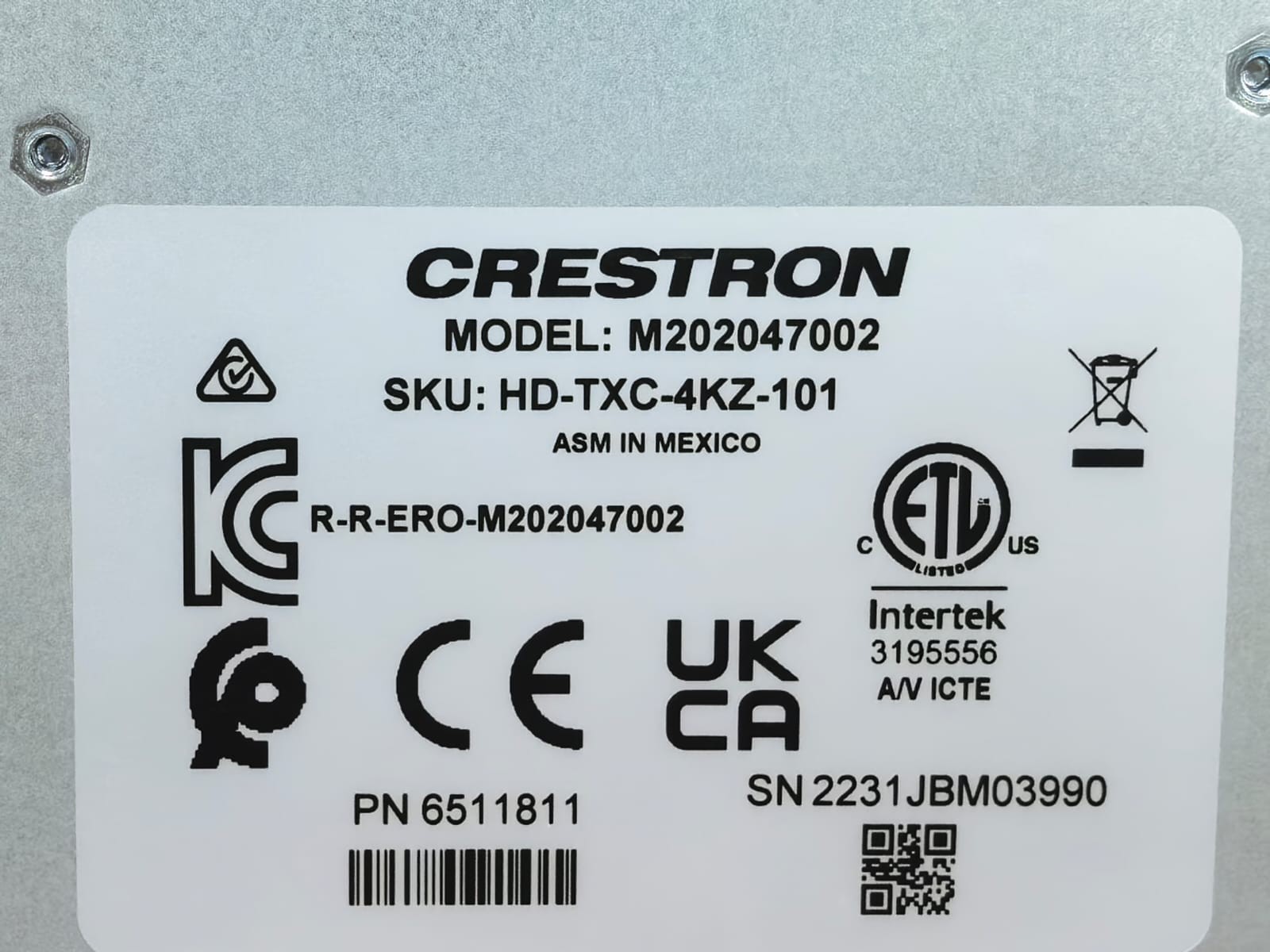 Crestron 6511811 CRESTRON HD-TXC-4KZ-101 DM LITE TRANSMITTER 6511811 4