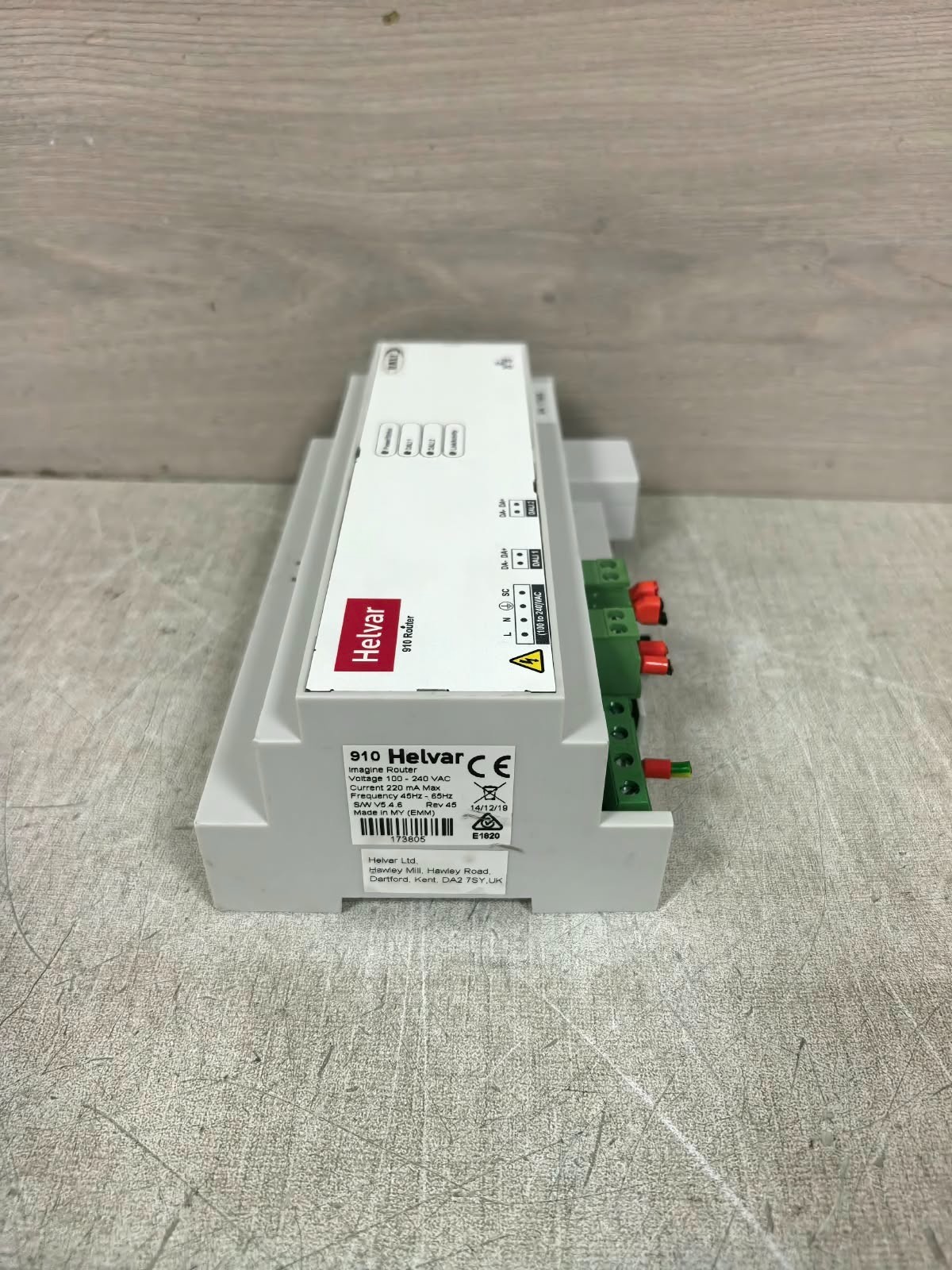 HELVAR 910 REV.45 S/W V5.4.6 HELVAR 910 IMAGINE ROUTER REV.45 S/W V5.4.6 100-240VAC 10