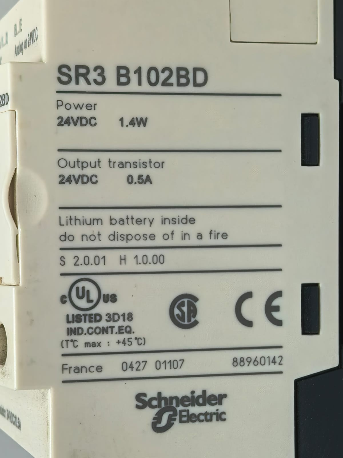 Telemecanique SR3 B102BD TELEMECANIQUE SR3 B102BD SMART RELAY WITH CLOCK 4
