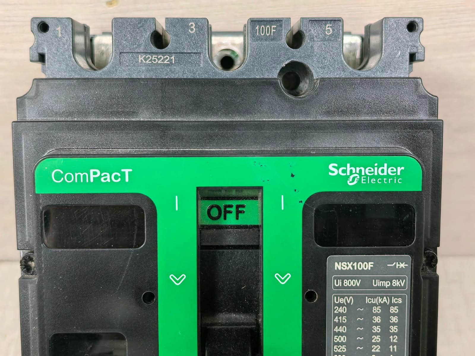 Schneider Electric NSX100F/ NSX100-160-250F/N/H/NA SCHNEIDER ELECTRIC NSX100F/ NSX100-160-250F/N/H/NA CIRCUIT BREAKER 800V 3