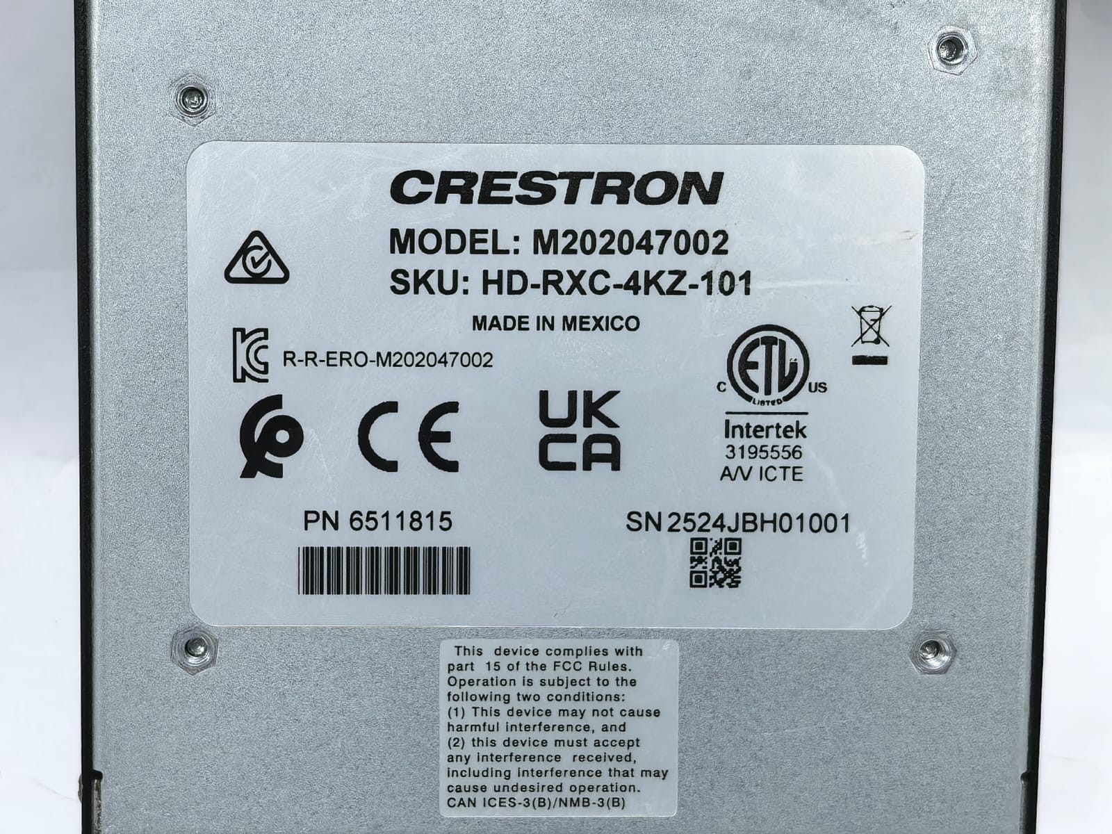 Crestron HD-RXC-4KZ-101 CRESTRON HD-RXC-4KZ-101 DM LITE RECEIVER M202047002 3