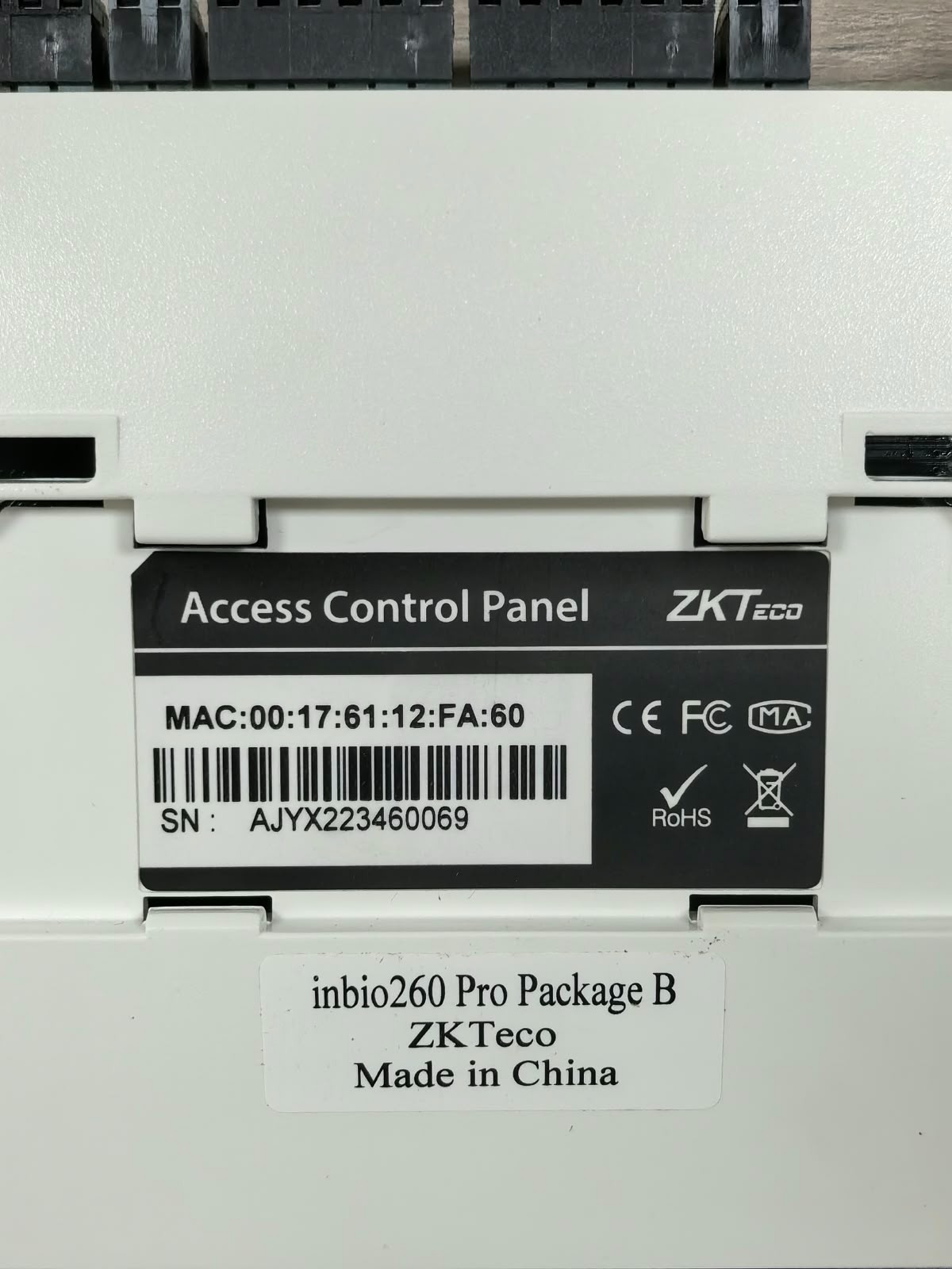 ZKT ECO INBIO PRO 260 ZKT ECO INBIO PRO 260 PACKAGE B ADVANCED ACCESS CONTROL PANEL 10
