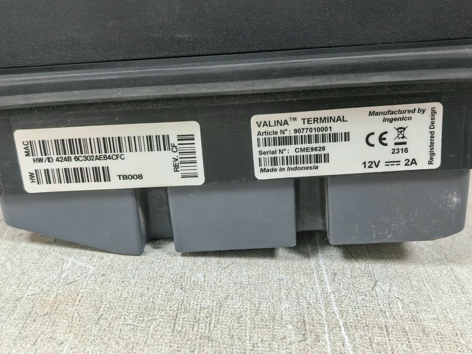 WORLDLINE TB008 9077010001 WORLDLINE VALINA TB008 9077010001 UNATTENDED PAYMENT TERMINAL 7
