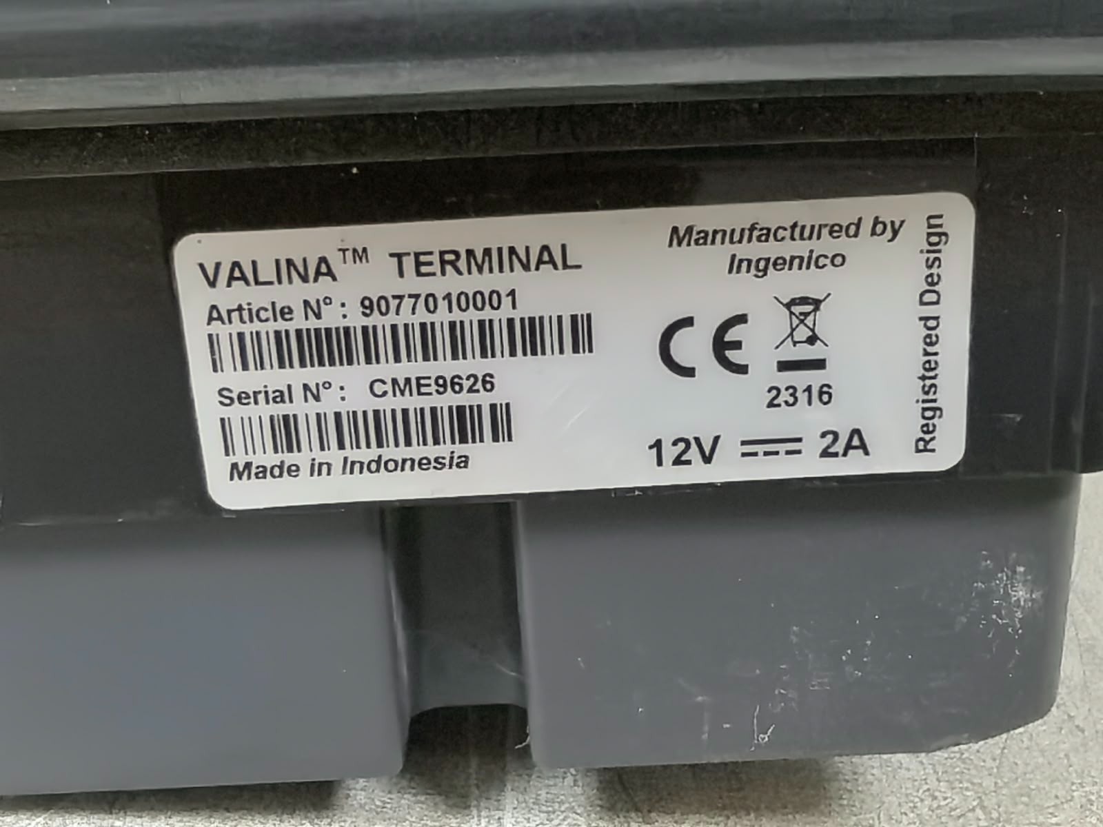 WORLDLINE TB008 9077010001 WORLDLINE VALINA TB008 9077010001 UNATTENDED PAYMENT TERMINAL 8