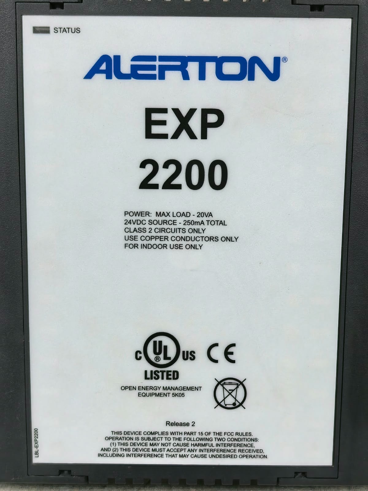 Alerton EXP 2200 50035975-001 REV.A ALERTON EXP 2200 50035975-001 REV.A MODULE 24VDC 2