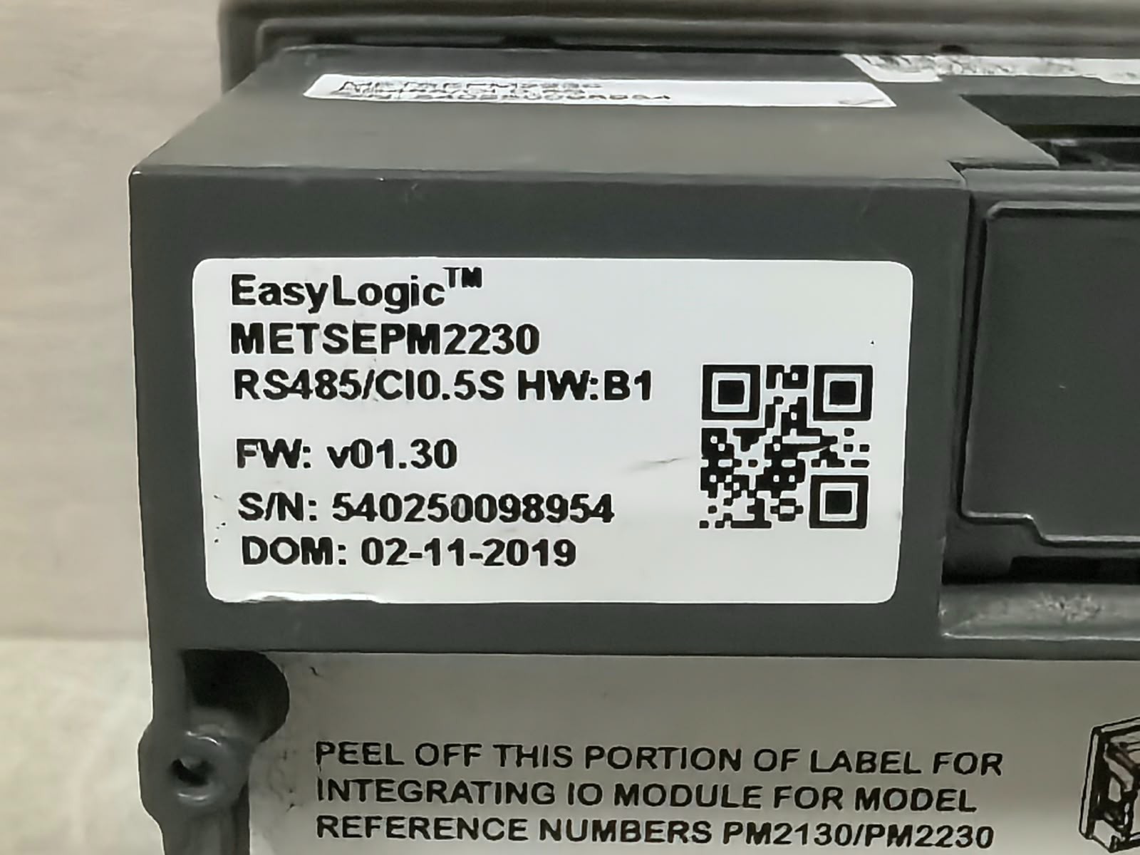 Schneider Electric METSEPM2230 F/W:V01.30 HW:B1 SCHNEIDER ELECTRIC EASYLOGIC PM2200/ METSEPM2230 F/W:V01.30 HW:B1 POWER METER 7