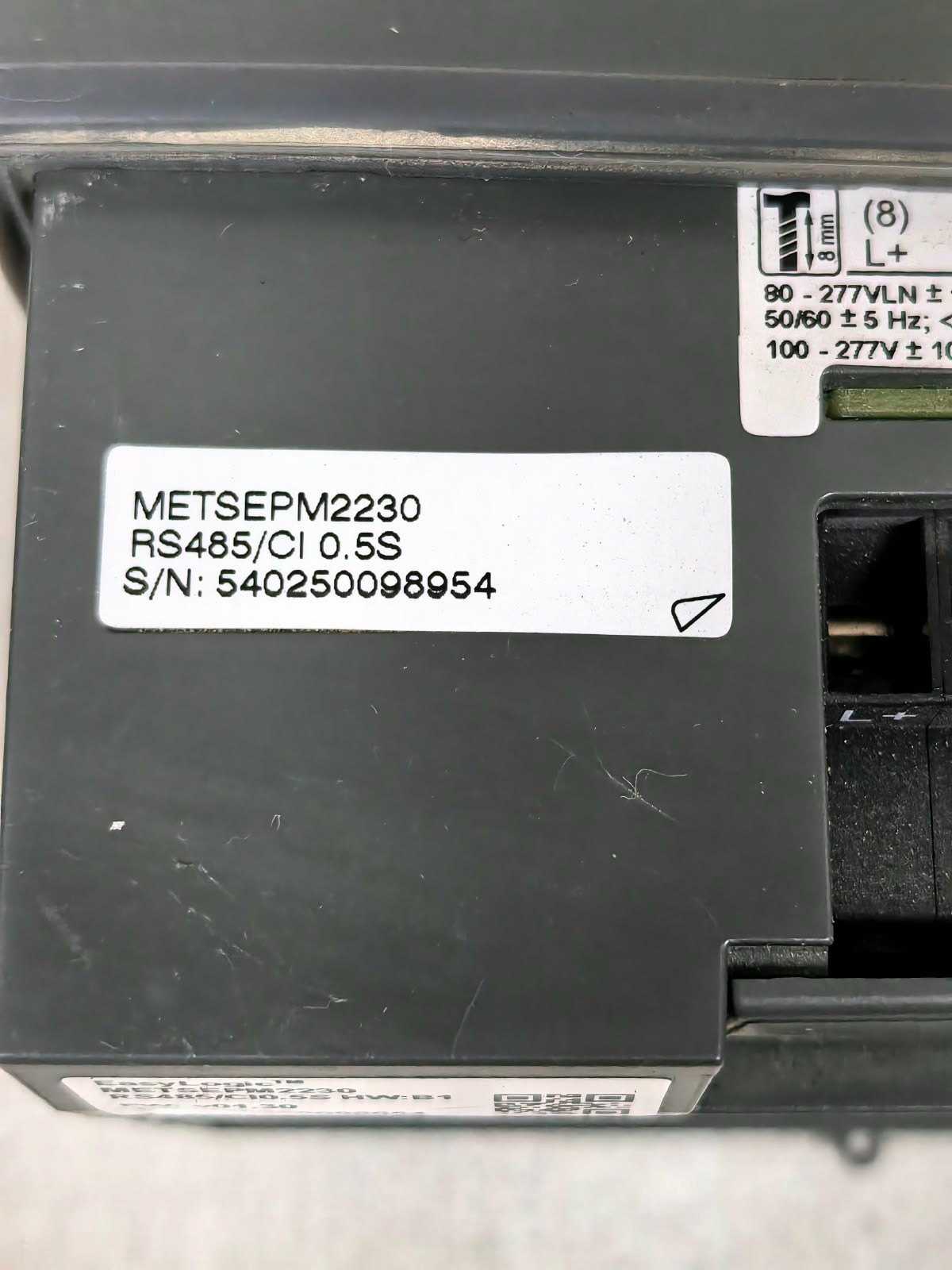 Schneider Electric METSEPM2230 F/W:V01.30 HW:B1 SCHNEIDER ELECTRIC EASYLOGIC PM2200/ METSEPM2230 F/W:V01.30 HW:B1 POWER METER 8
