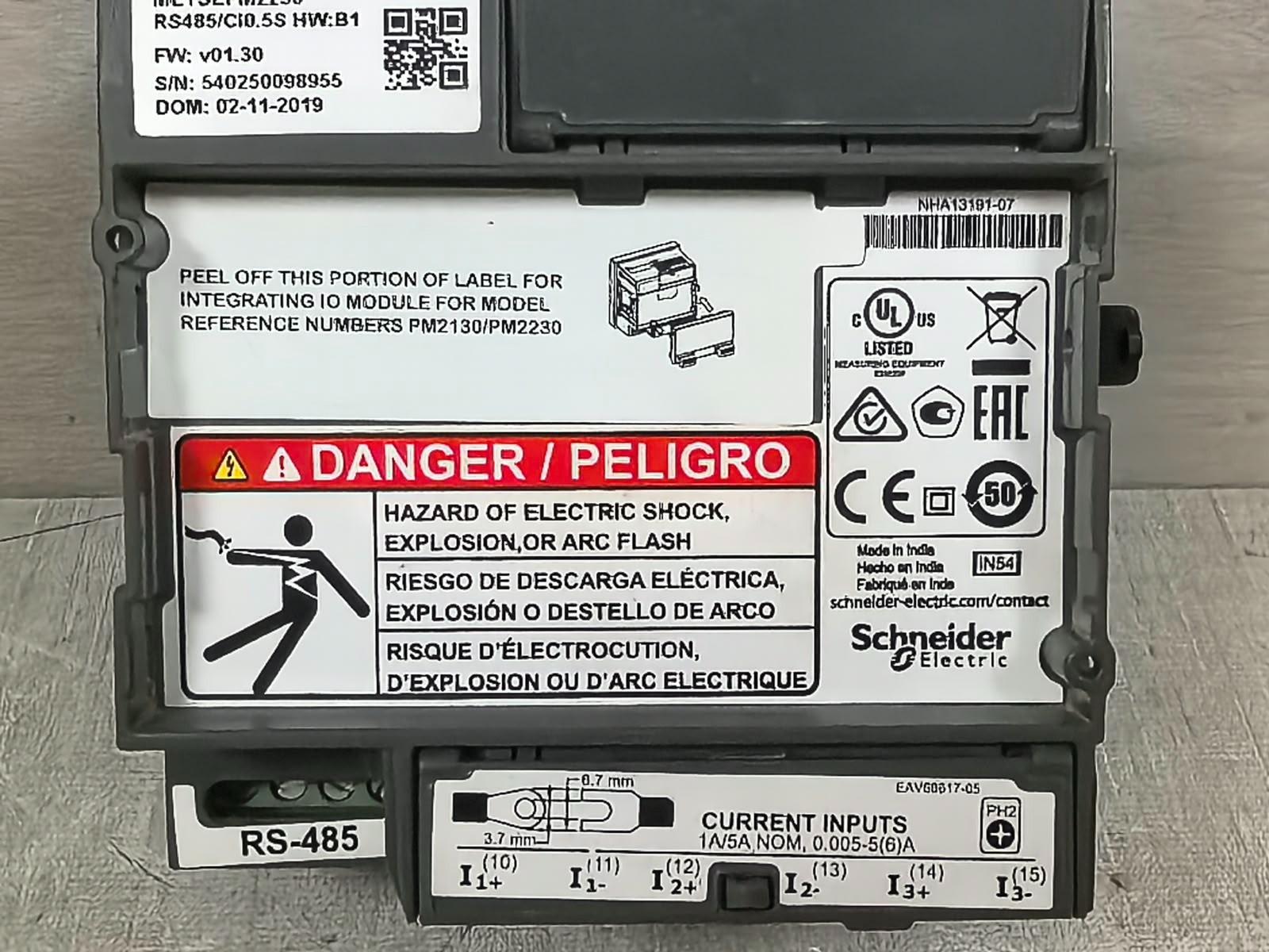 Schneider Electric METSEPM2230 F/W:V01.30 HW:B1 SCHNEIDER ELECTRIC EASYLOGIC PM2200/ METSEPM2230 F/W:V01.30 HW:B1 POWER METER 10