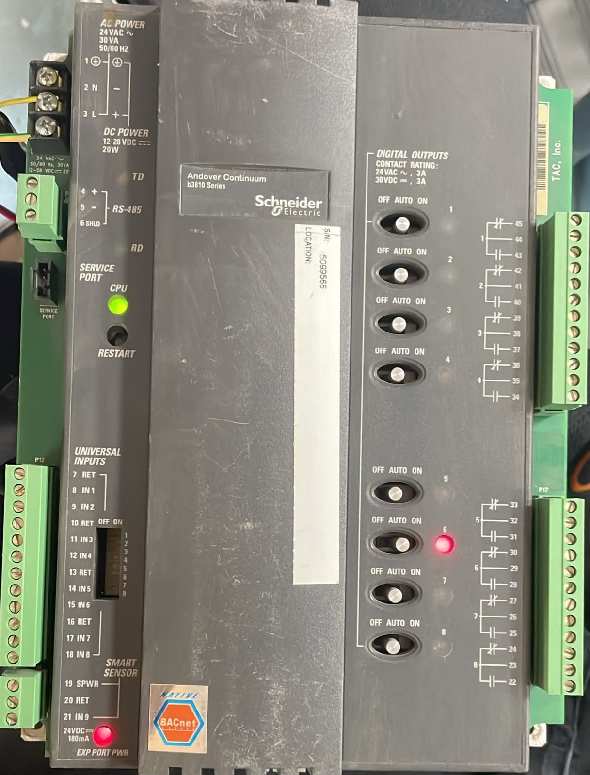 Schneider Electric B3810 SCHNEIDER ELECTRIC B3810 ANDOVER CONTINUUM B3810 SERIES 24VAC 1
