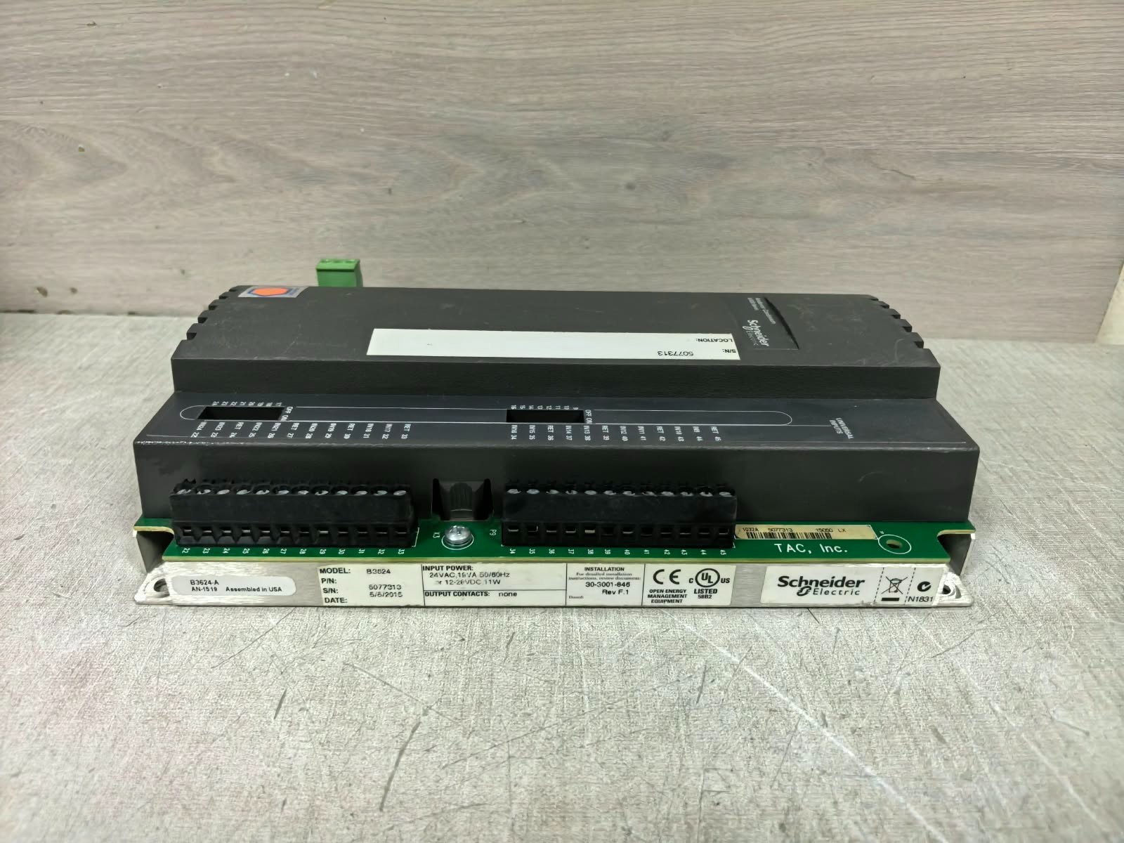 Schneider Electric B3624 SERIES SCHNEIDER ELECTRIC B3600 ANDOVER CONTINUUM B3624 SERIES 24VAC 8