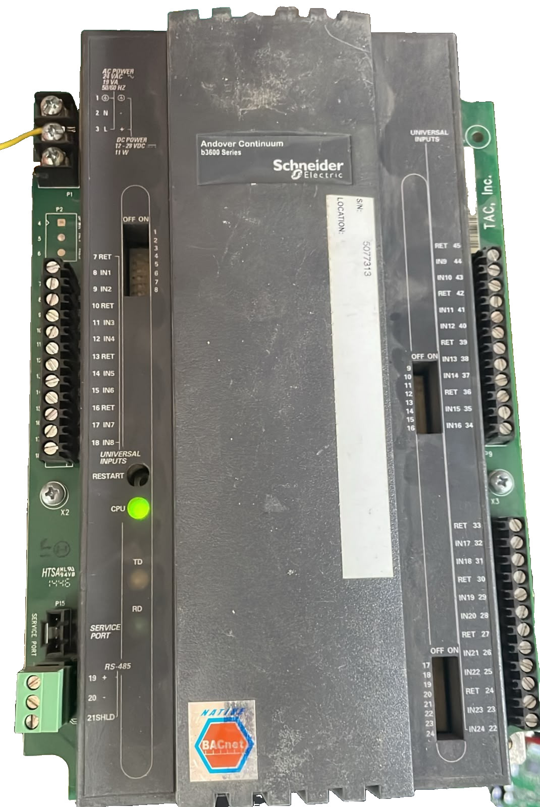 Schneider Electric B3624 SERIES SCHNEIDER ELECTRIC B3600 ANDOVER CONTINUUM B3624 SERIES 24VAC 1