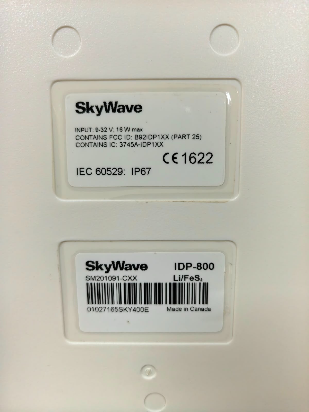 SKYWAVE IDP-800 SKYWAVE IDP-800 LI/FES TERMINAL SERIES 10