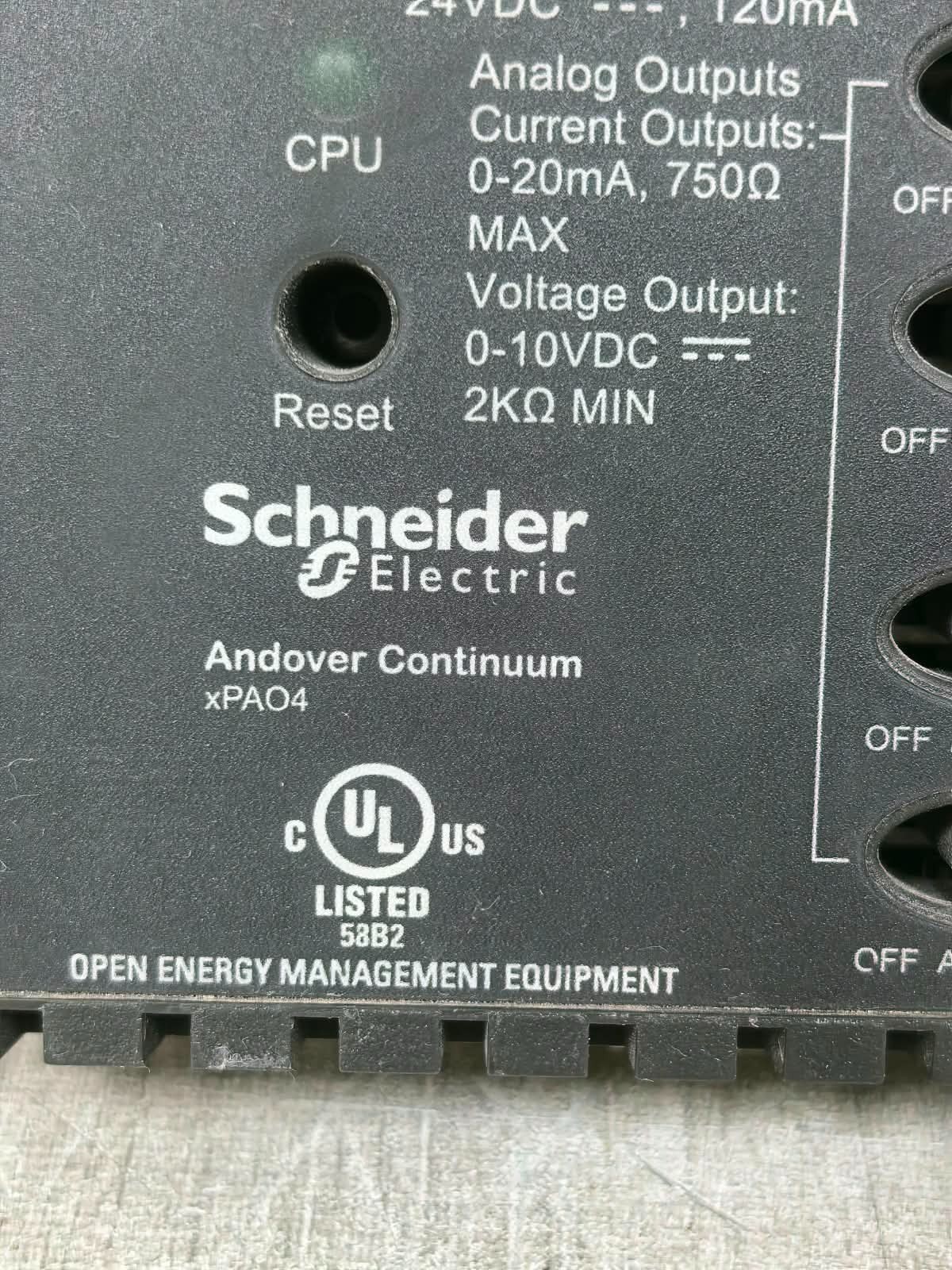 Schneider Electric XPA04 REV E.2 SCHNEIDER ELECTRIC XPA04 REV E.2 ANDOVER CONTINUUM 24VDC 2