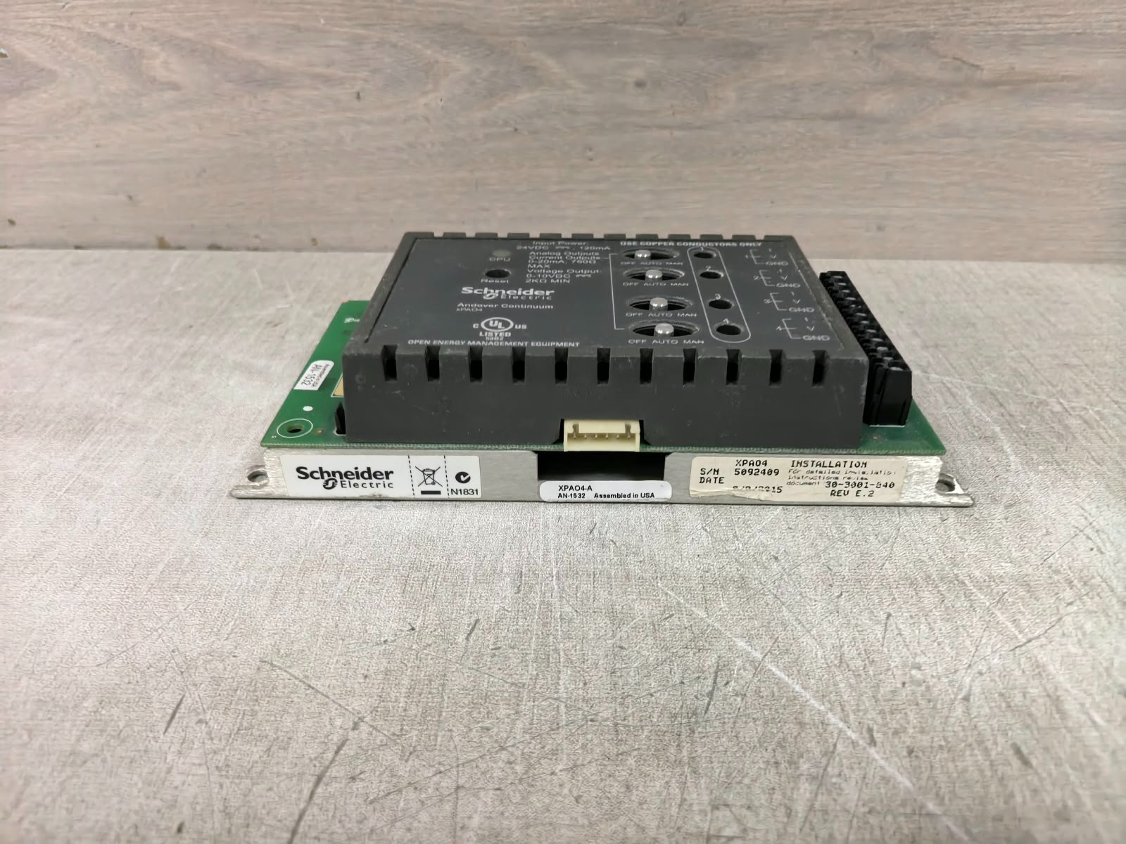 Schneider Electric XPA04 REV E.2 SCHNEIDER ELECTRIC XPA04 REV E.2 ANDOVER CONTINUUM 24VDC 7