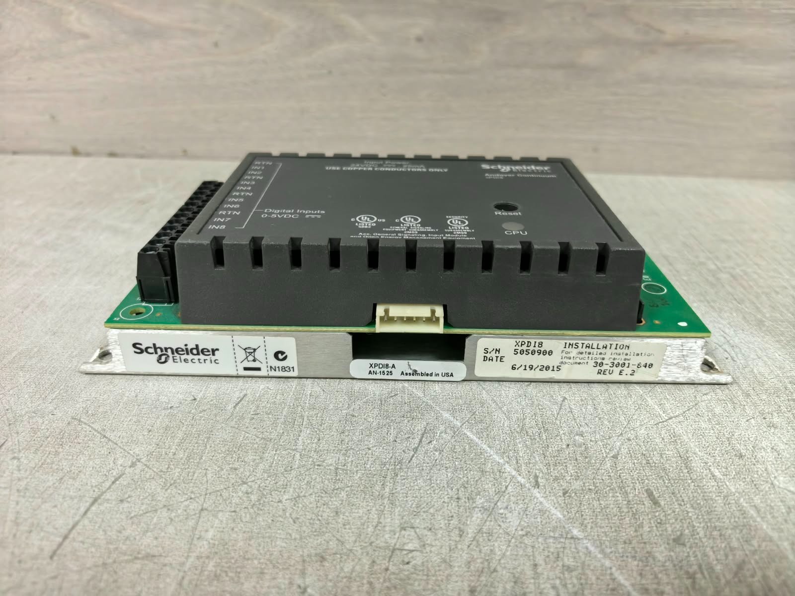 Schneider Electric XPDI8 REV E.2 SCHNEIDER ELECTRIC XPDI8 REV E.2 ANDOVER CONTINUUM 24VDC 7