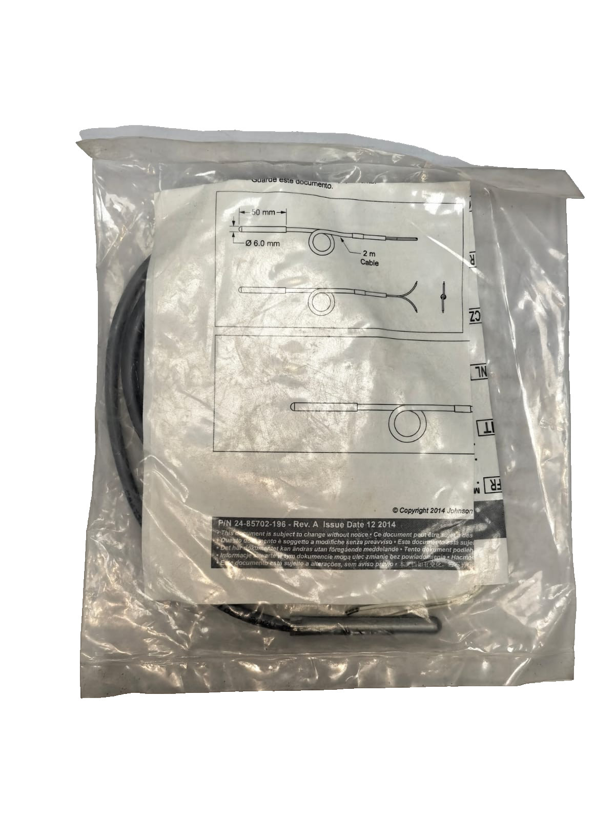 Johnson Controls TS-6340K-F00 JOHNSON CONTROLS TS-6340K-F00 TEMPERATURE SENSOR CABLE(1.5M CABLE) 4