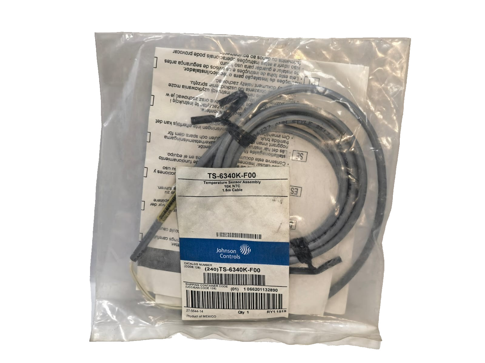 Johnson Controls TS-6340K-F00 JOHNSON CONTROLS TS-6340K-F00 TEMPERATURE SENSOR CABLE(1.5M CABLE) 1