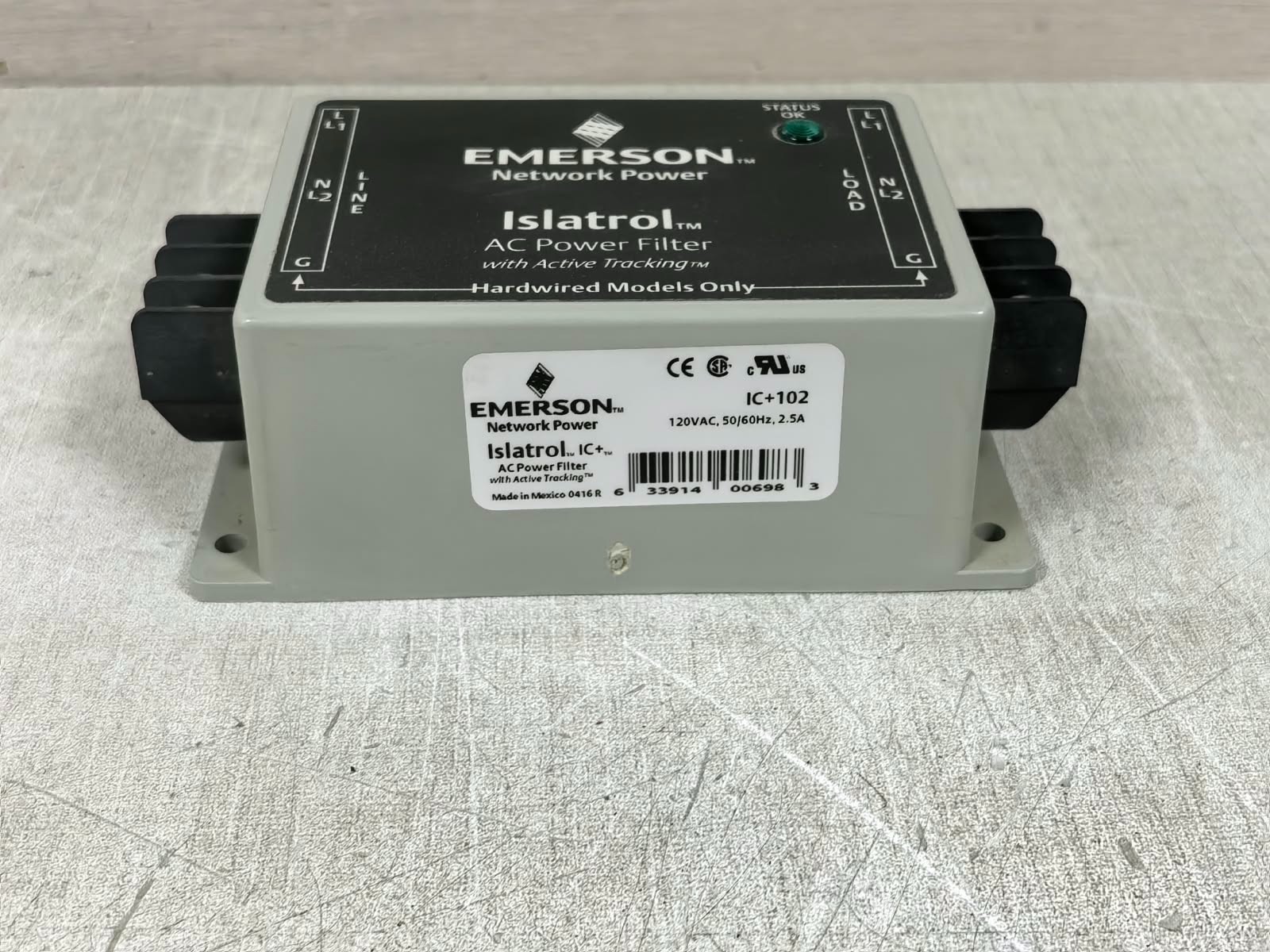 Emerson ISLATROL IC+102 EMERSON NETWROK POWER ISLATROL IC+102 AC POWER FILTER WITH ACTIVE TRACKING 8