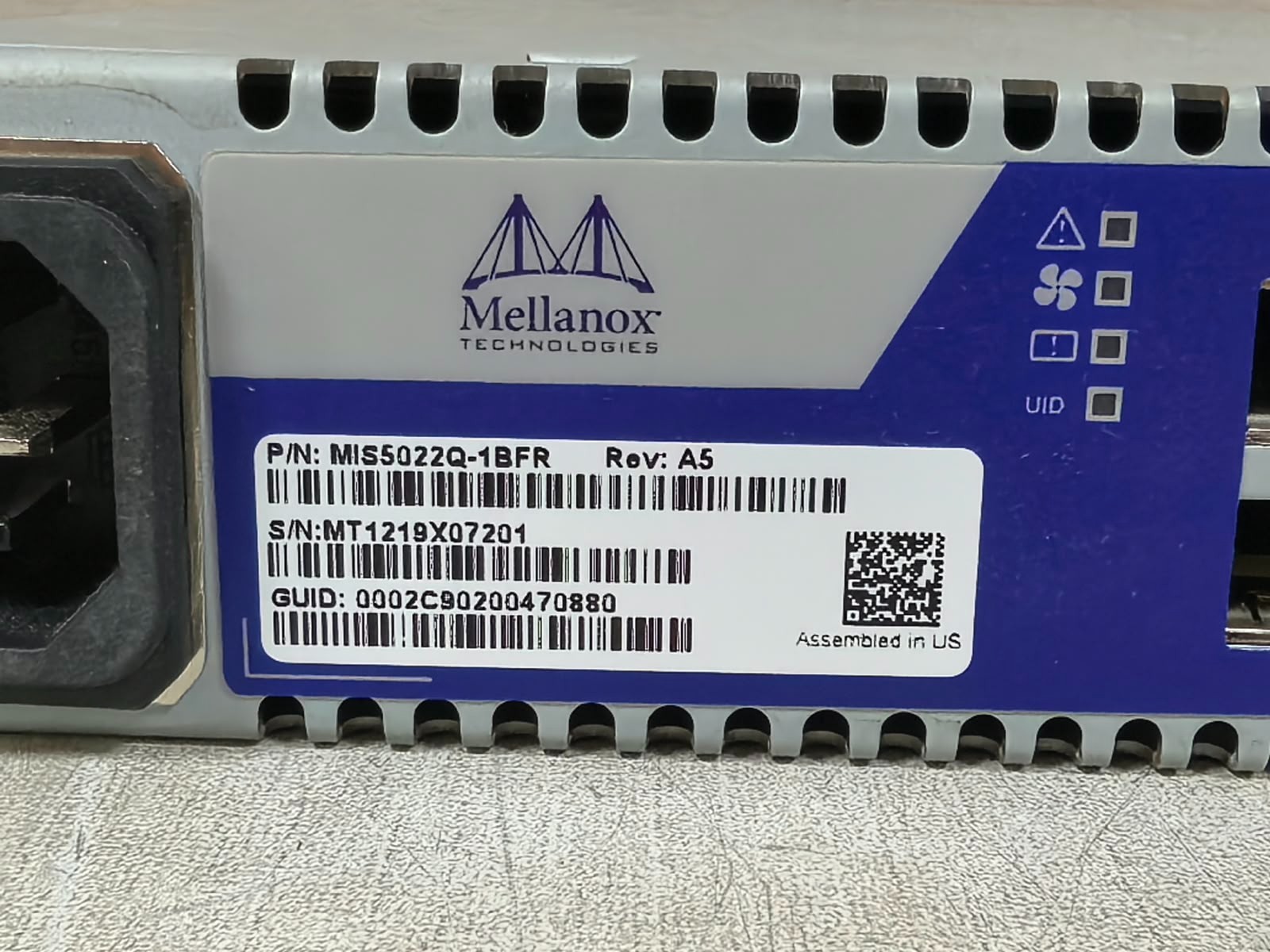 Mellanox IS5022 MIS5022-1BFR REV.A5 MELLANOX IS5022 MIS5022-1BFR REV.A5 HIGH-PERFORMANCE INFINIBAND SWITCH 3