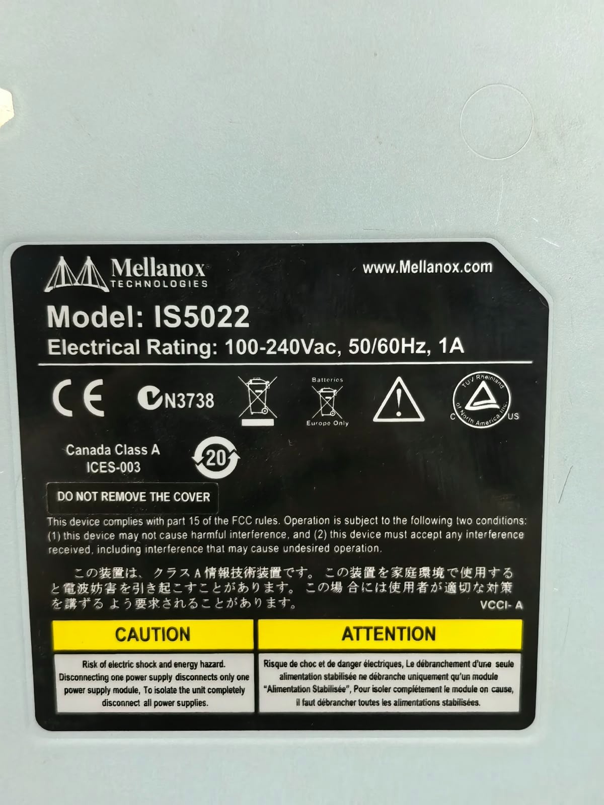 Mellanox IS5022 MIS5022-1BFR REV.A5 MELLANOX IS5022 MIS5022-1BFR REV.A5 HIGH-PERFORMANCE INFINIBAND SWITCH 6