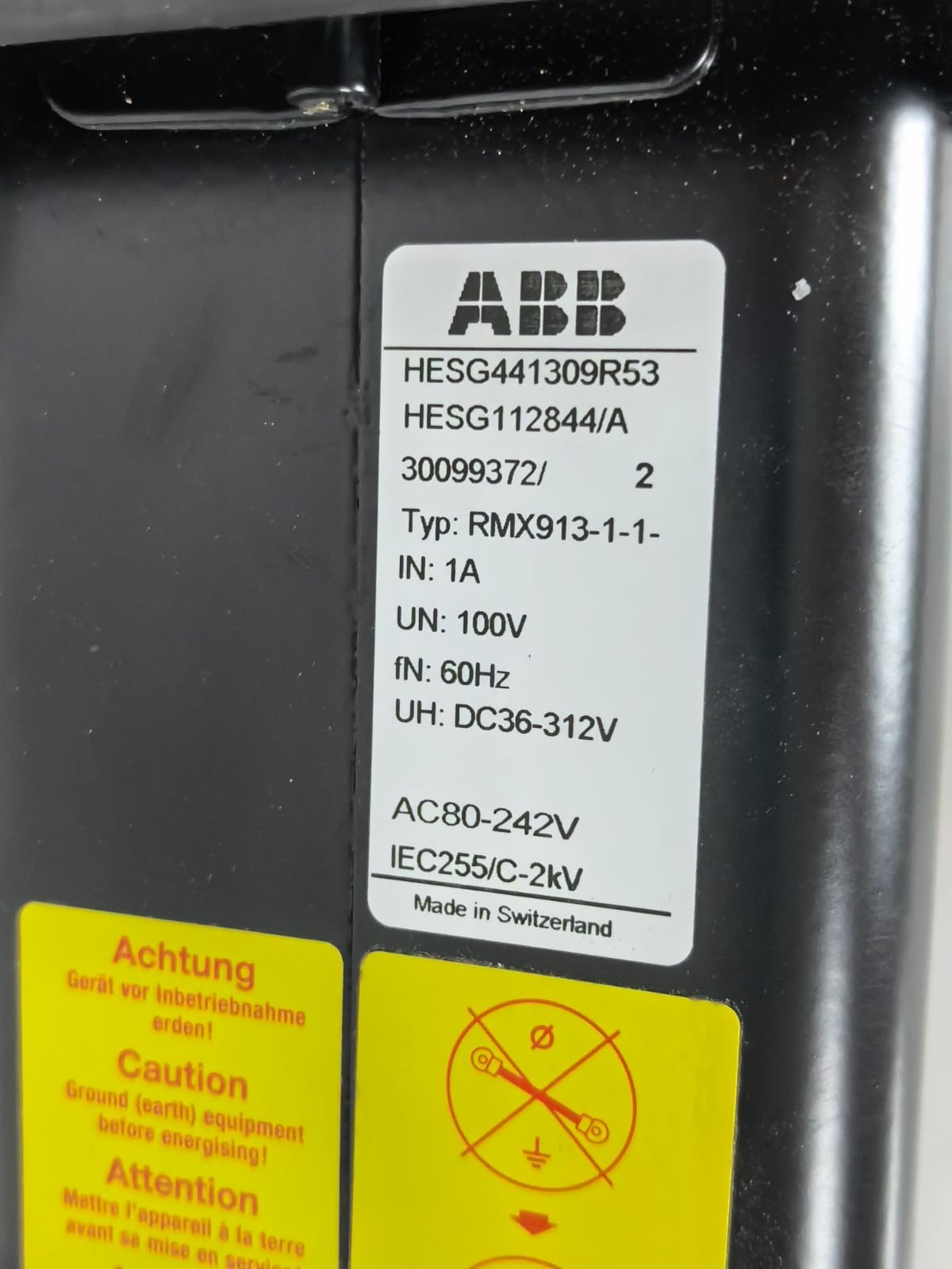 ABB RMX913-1-1- ABB HESG441309R53 MULTIFUNCTIONAL STATIC PROTECTION RELAY RMX913-1-1 5