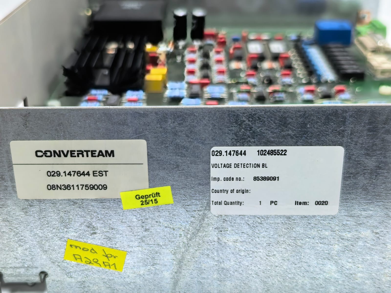 CONVERTEAM 029.147644 EST 102485522 CONVERTEAM 029.147644 EST 102485522 VOLTAGE DETECTION BL PCB BOARD 4