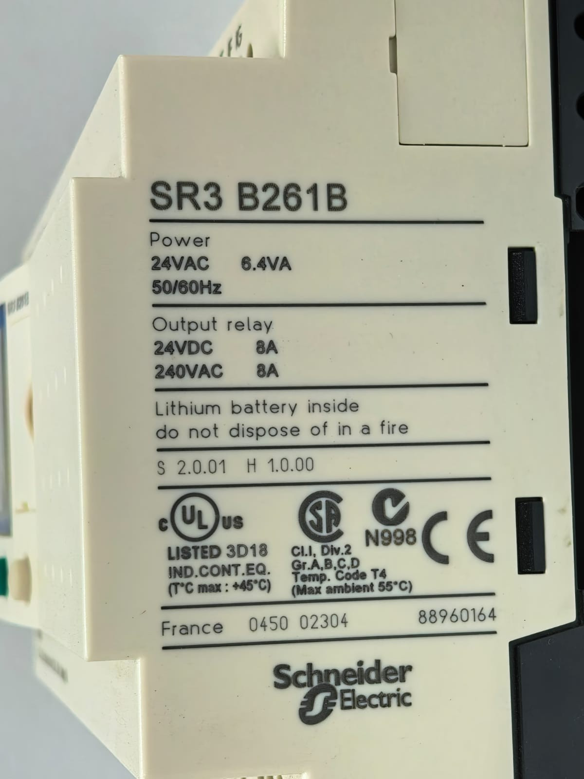 Schneider Electric SR3 B261B SCHNEIDER ELECTRIC SR3 B261B MODULAR SMART RELAY 4