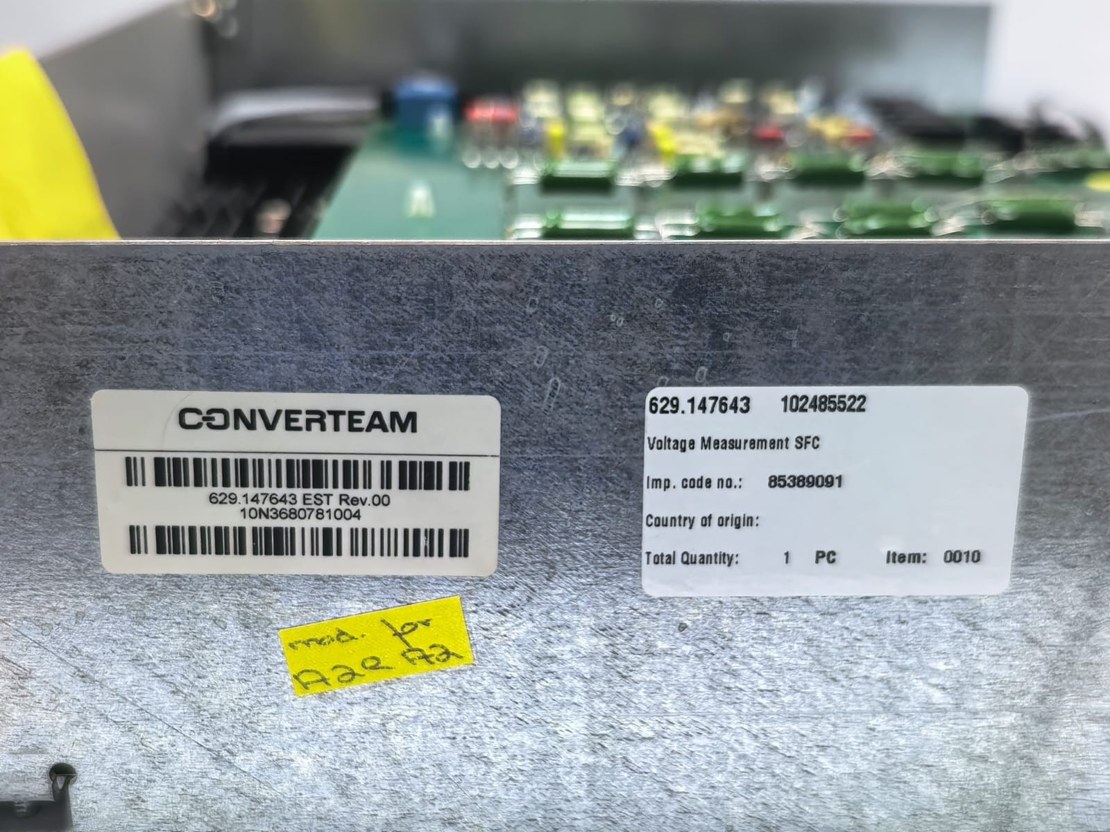 CONVERTEAM 629.147643 CONVERTEAM 629.147643 EST REV.00 VOLTAGE MEASUREMENT SFC 4