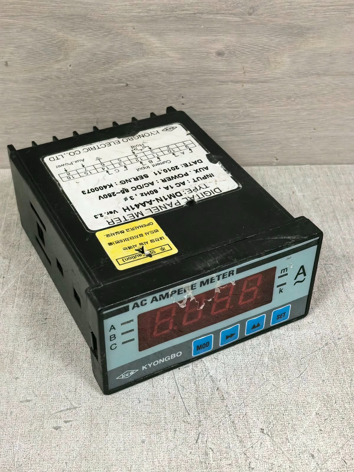 KYONGBO DM1N-AA41H VER.2.3 KYONGBO AC AMPERE METER DM1N-AA41H VER.2.3 DIGITAL PANEL METER 85-250V 7