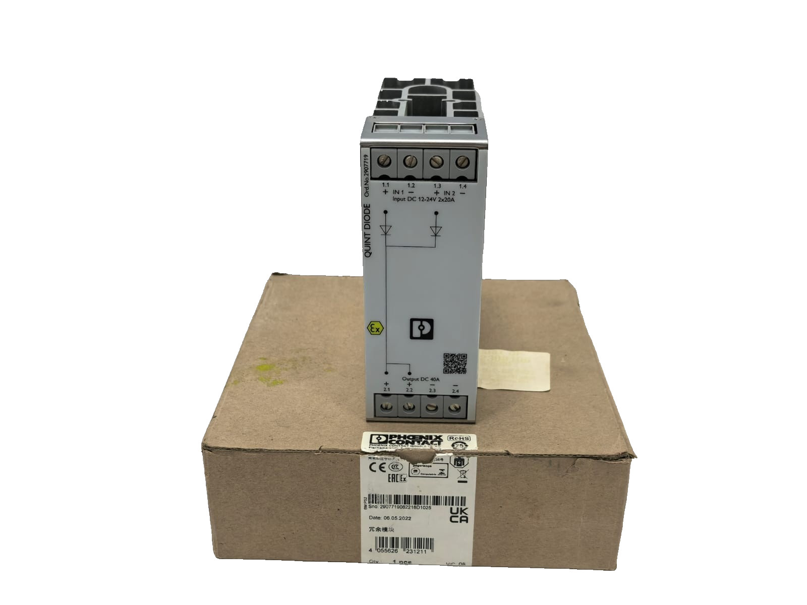 Phoenix Contact 2907719 PHOENIX CONTACT QUINT4-DIODE/12-24DC/2X20/1X40 REDUNDANCY MODULE 2907719 1