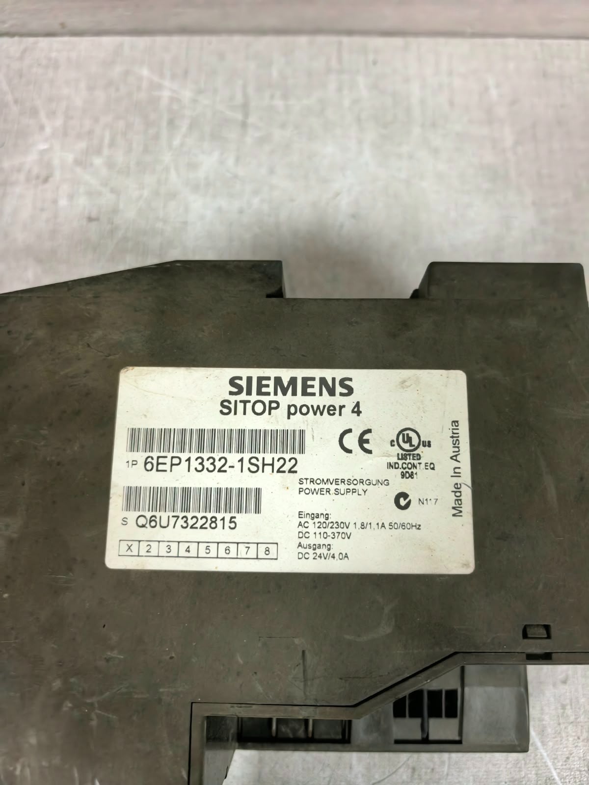 Siemens SITOP POWER 4, SITOP POWER 4 1P6EP1332-1SH22 SIEMENS SITOP POWER 4 1P6EP1332-1SH22 POWER SUPPLY 5
