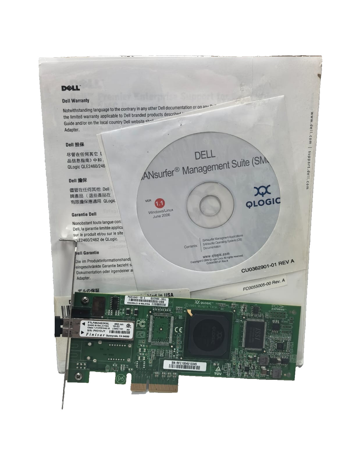 QLOGIC DELL QL2460 QLOGIC DELL QL2460 HOST BUS ADAPTER (HBA) / NETWORK ADAPTER PX2510401-60C 1