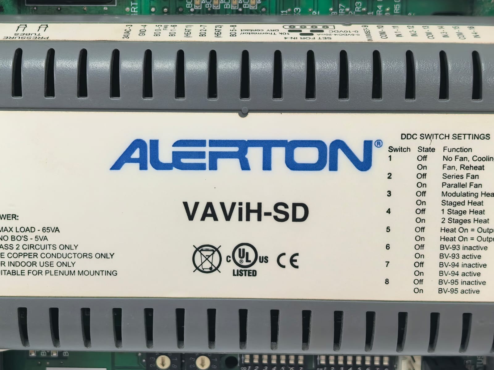 Alerton 50027209-001 REV.D ALERTON VAVIH-SD VAV CONTROLLER WITH ACTUATOR 50027209-001 REV.D 2