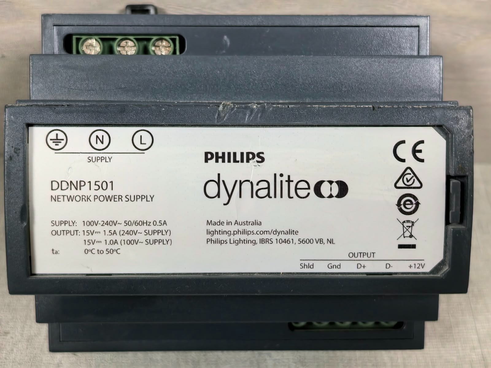 PHILIPS DYNALITE DDNP1501 PHILIPS DYNALITE DDNP1501 NETWORK POWER SUPPLY 100-240V 3