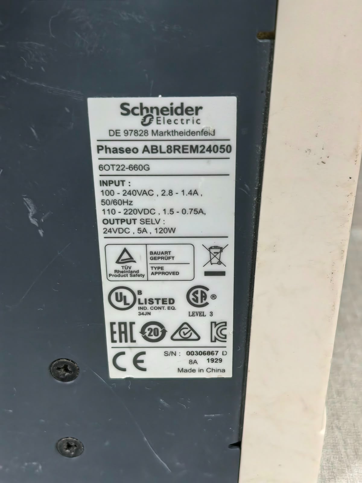 Schneider Electric ABL8REM24050 SCHNEIDER ELECTRIC ABL8REM24050 POWER SUPPLY 6