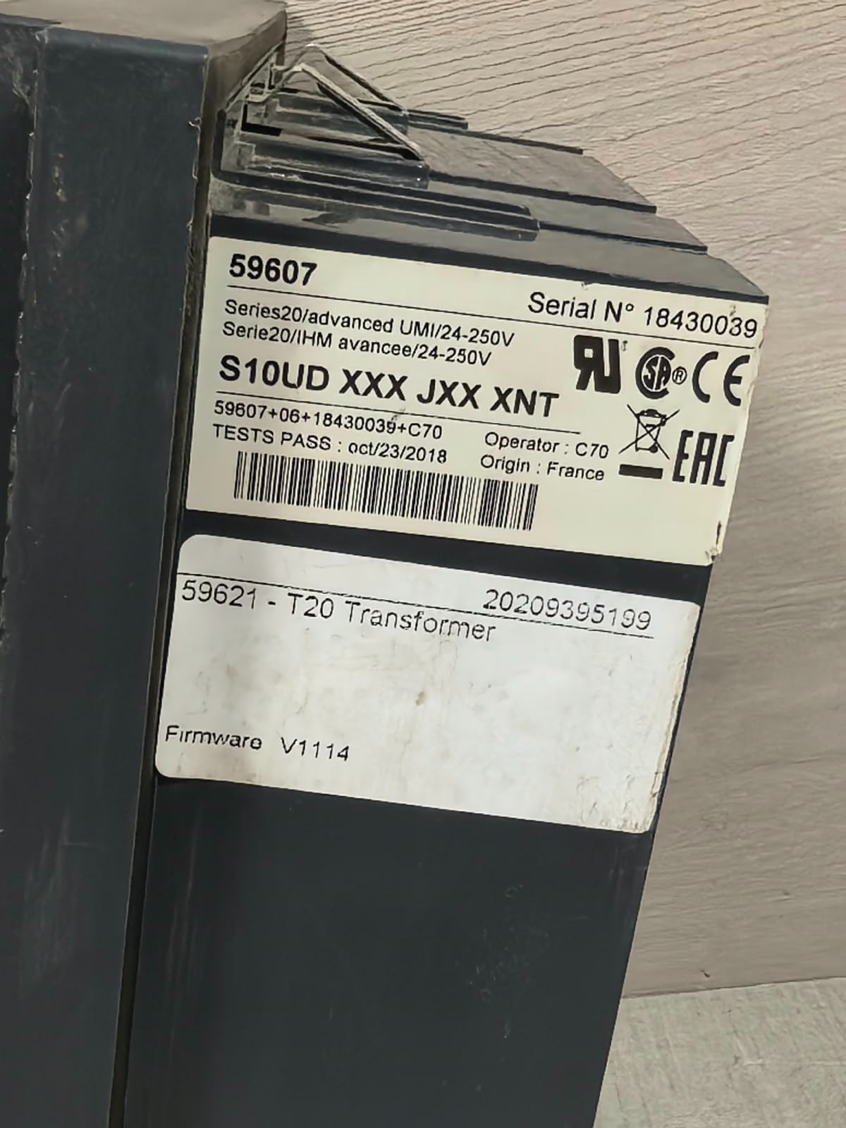 Schneider Electric 59607 S10UD XXX JXX XNT SCHNEIDER ELECTRIC SEPAM 59607 S10UD XXX JXX XNT UNIT MODULE 10