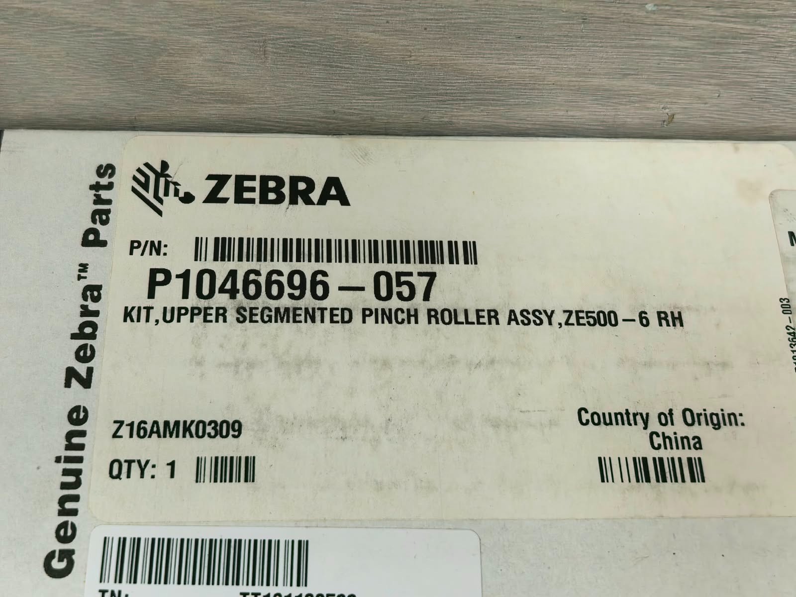 ZEBRA TECHNOLOGIES CORP. P10-46696-057 ZEBRA TECHNOLOGIES CORP. P10-46696-057 KIT UPPER SEGMENTED PICH ROLLER ZE500-6RH 9