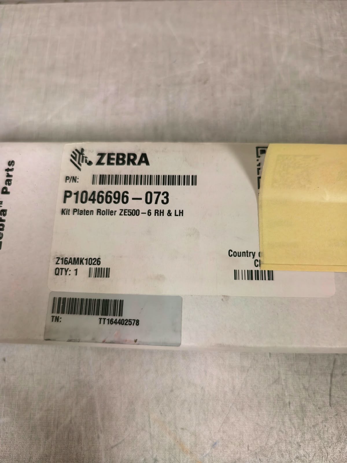 ZEBRA TECHNOLOGIES CORP. P10-46696-073 ZEBRA TECHNOLOGIES CORP. P10-46696-073 KIT PLATEN ROLLER ZE500-6RH &LH 10