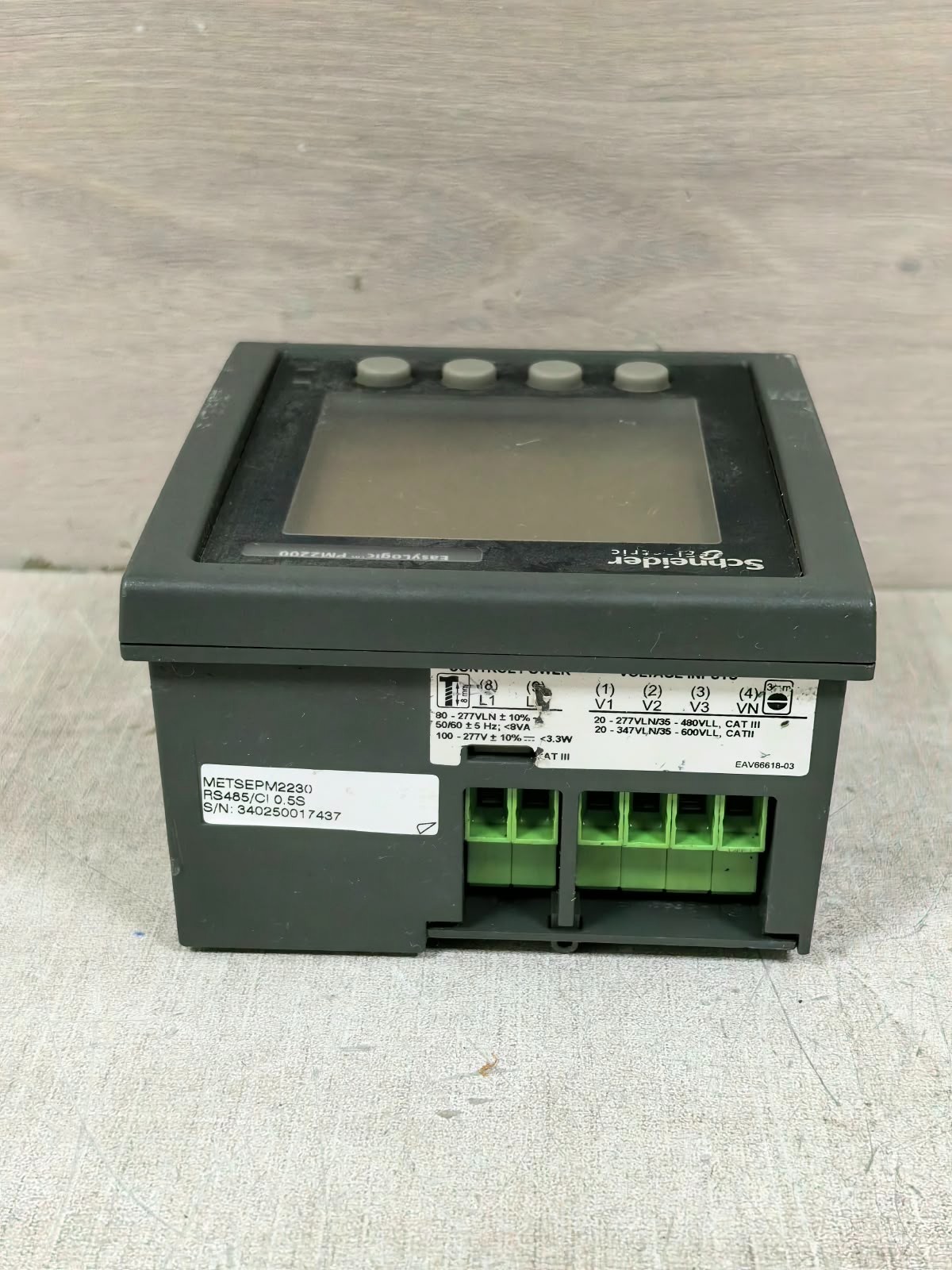 Schneider Electric METSEPM2230 F/W:V01.02 HW:B1 SCHNEIDER ELECTRIC EASYLOGIC PM2200/ METSEPM2230 F/W:V01.02 HW:B1 POWER METER 7