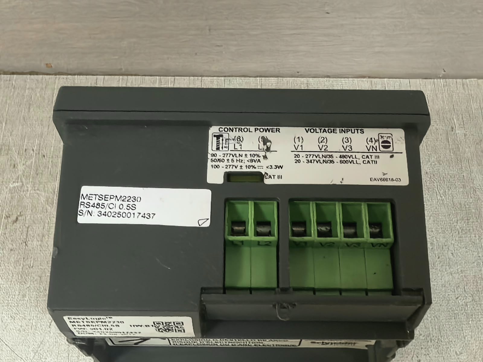 Schneider Electric METSEPM2230 F/W:V01.02 HW:B1 SCHNEIDER ELECTRIC EASYLOGIC PM2200/ METSEPM2230 F/W:V01.02 HW:B1 POWER METER 9