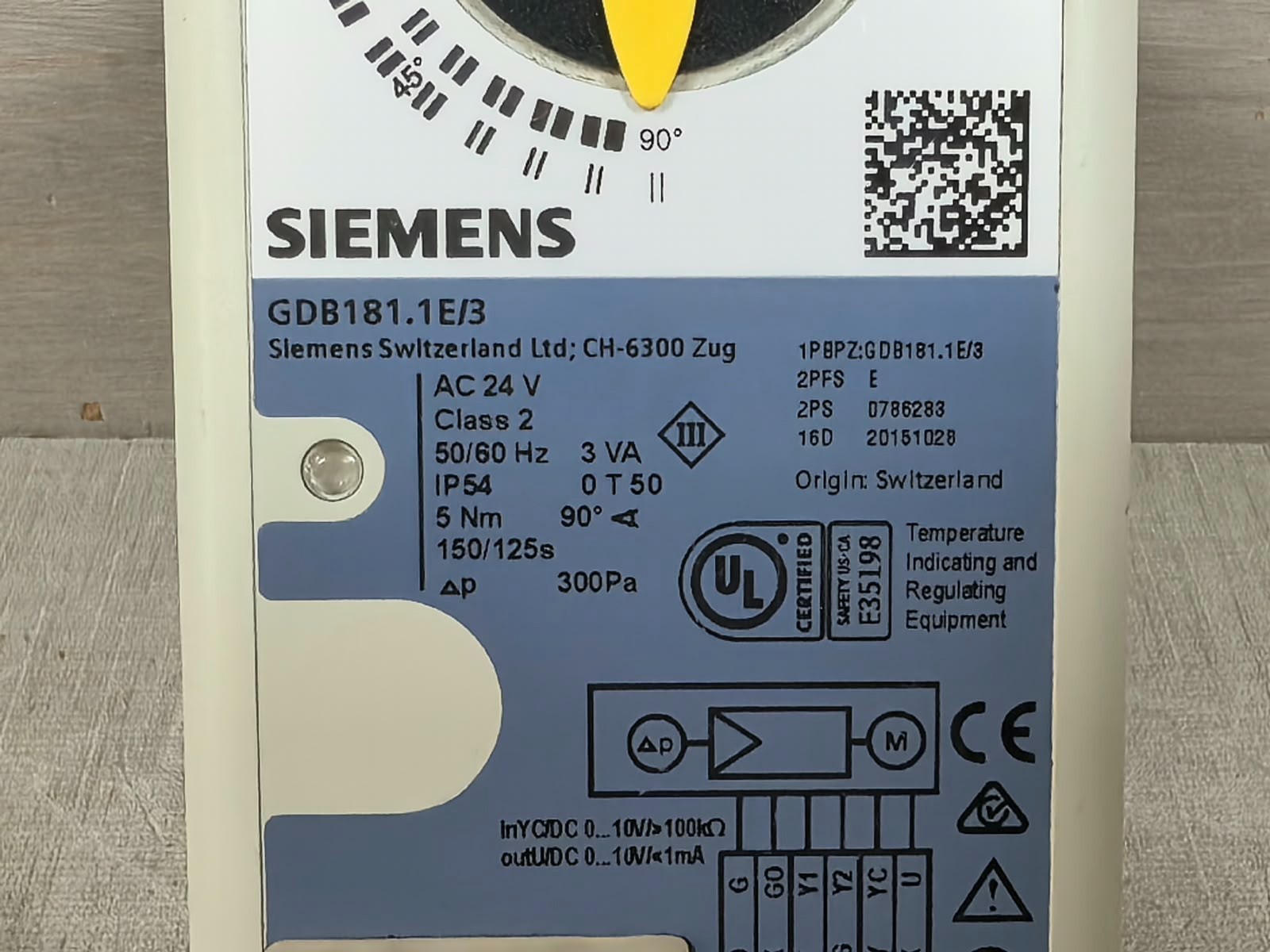 Siemens GDB181.1E/3 SIEMENS GDB181.1E/3 DAMPER ACTUATOR 24V 3