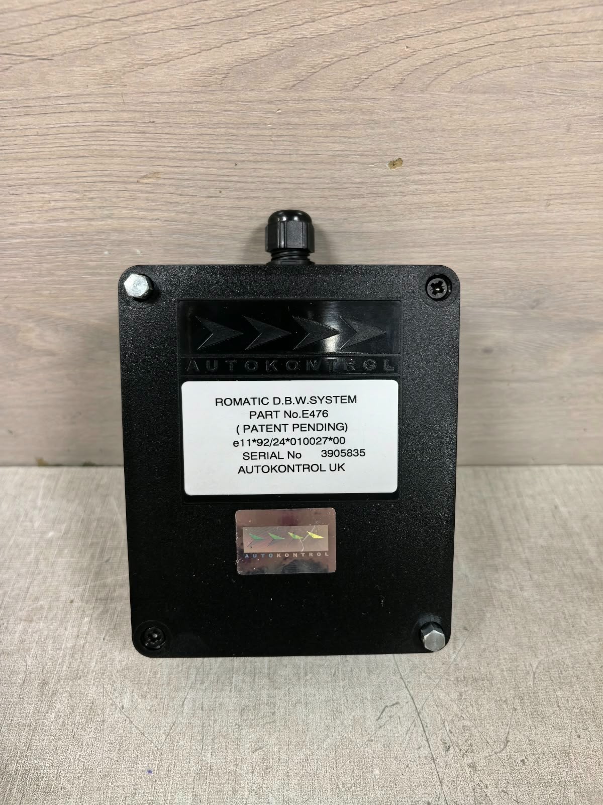 AUTOKONTROL ROMATIC D.B.W SYSTEM E476 AUTOKONTROL ROMATIC D.B.W SYSTEM E476 CONTROL UNIT 3