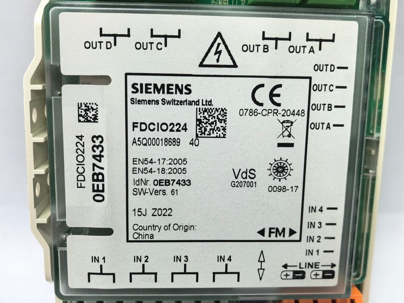 Siemens FDCIO224 SIEMENS FDCIO224 INPUT/OUTPUT MODULE 3