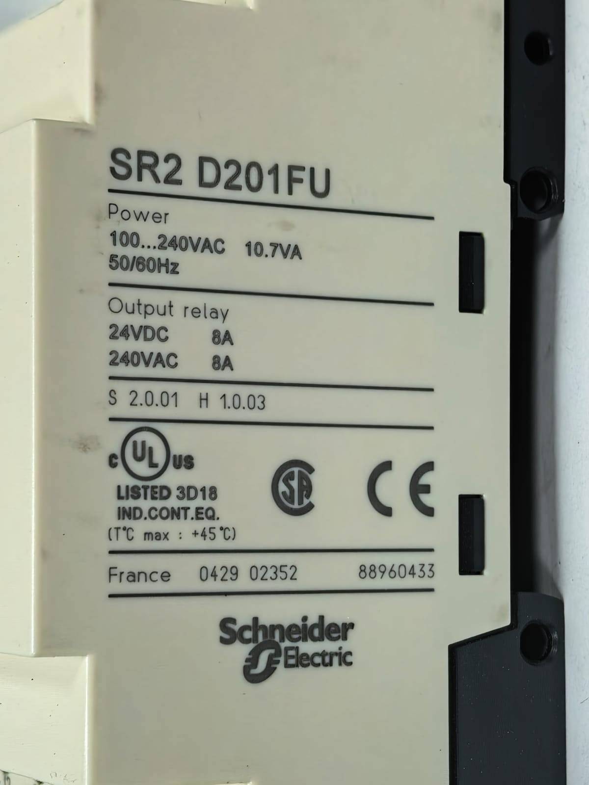 Telemecanique SR2 D201FU TELEMECANIQUE SR2 D201FU COMPACT SMART RELAY 4