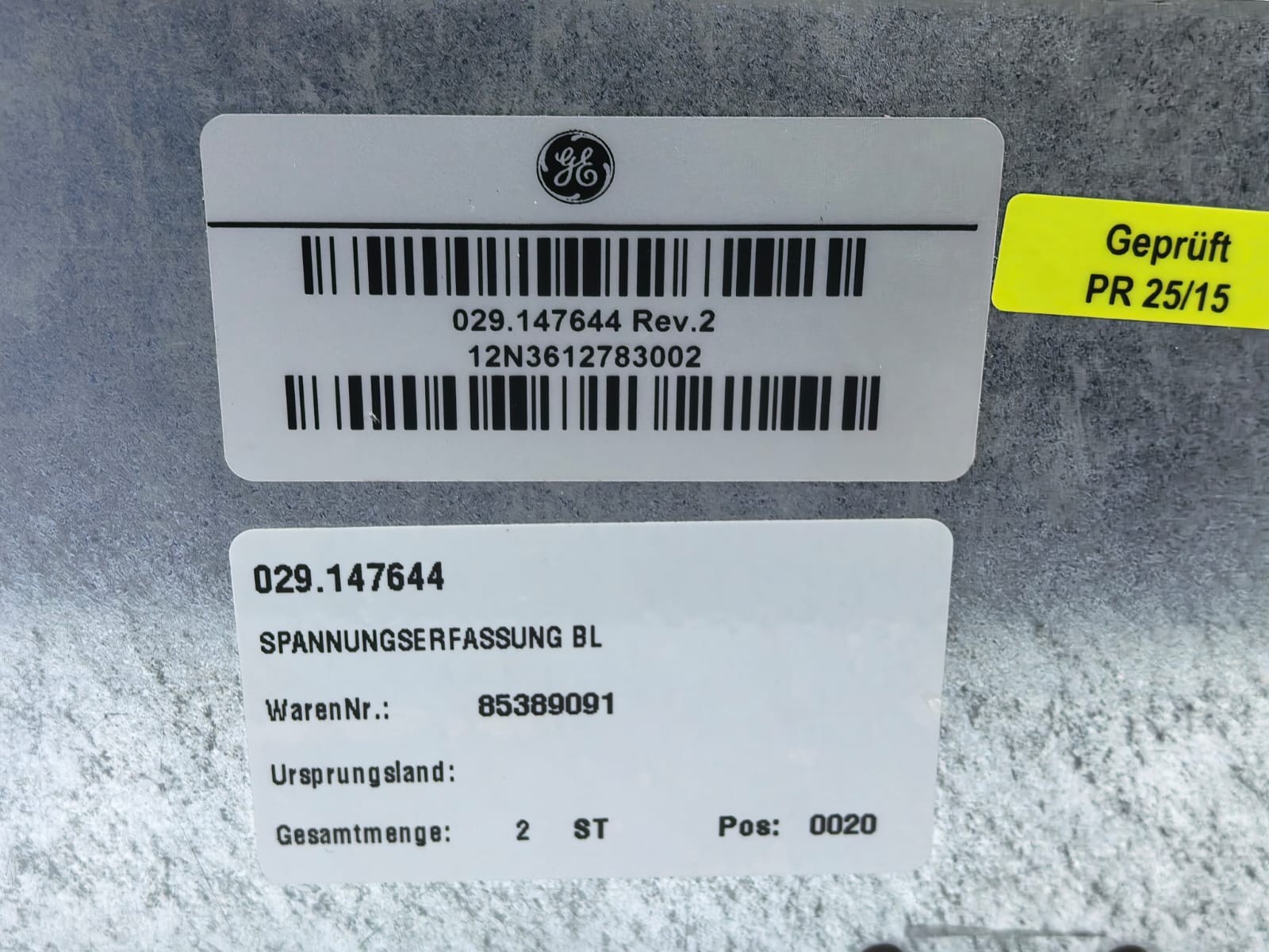 GE 029.147644 REV.2 GE 029.147644 REV.2 VOLTAGE DETECTION BL PCB BOARD 6