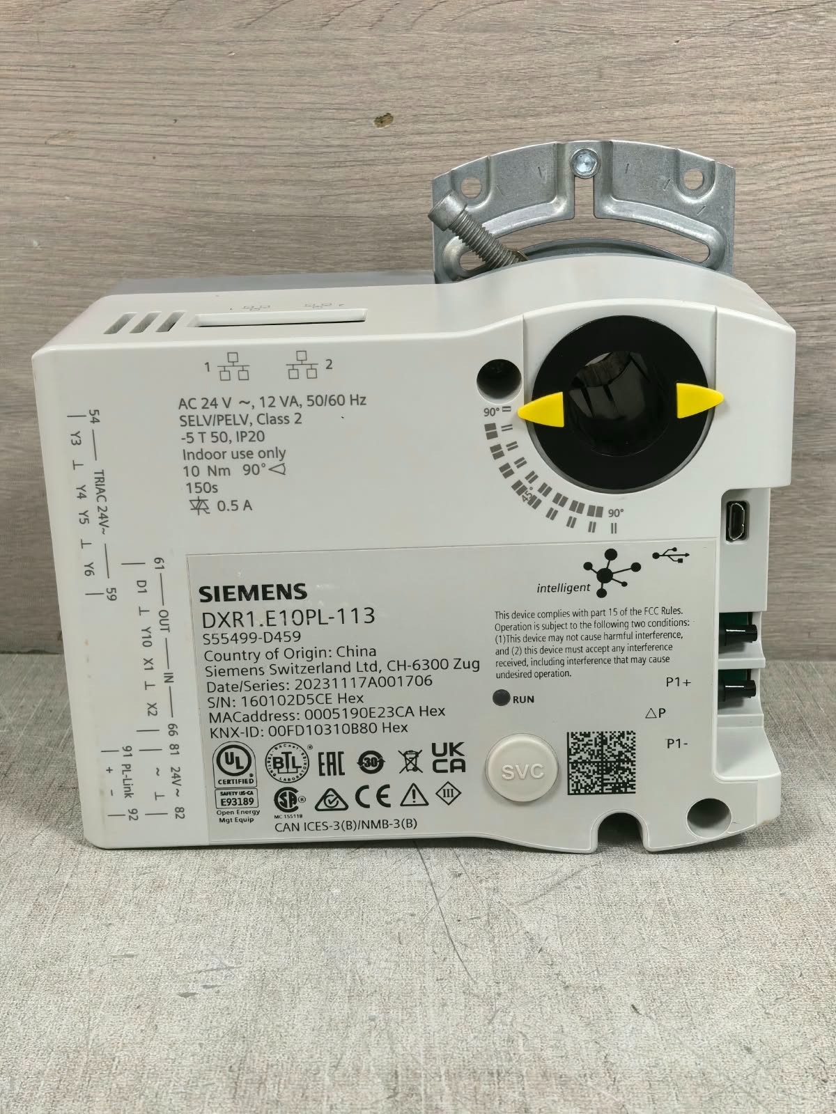 Siemens DXR1.E10PL-113 SIEMENS DXR1.E10PL-113 ROOM AS GLB ACTUATOR 2